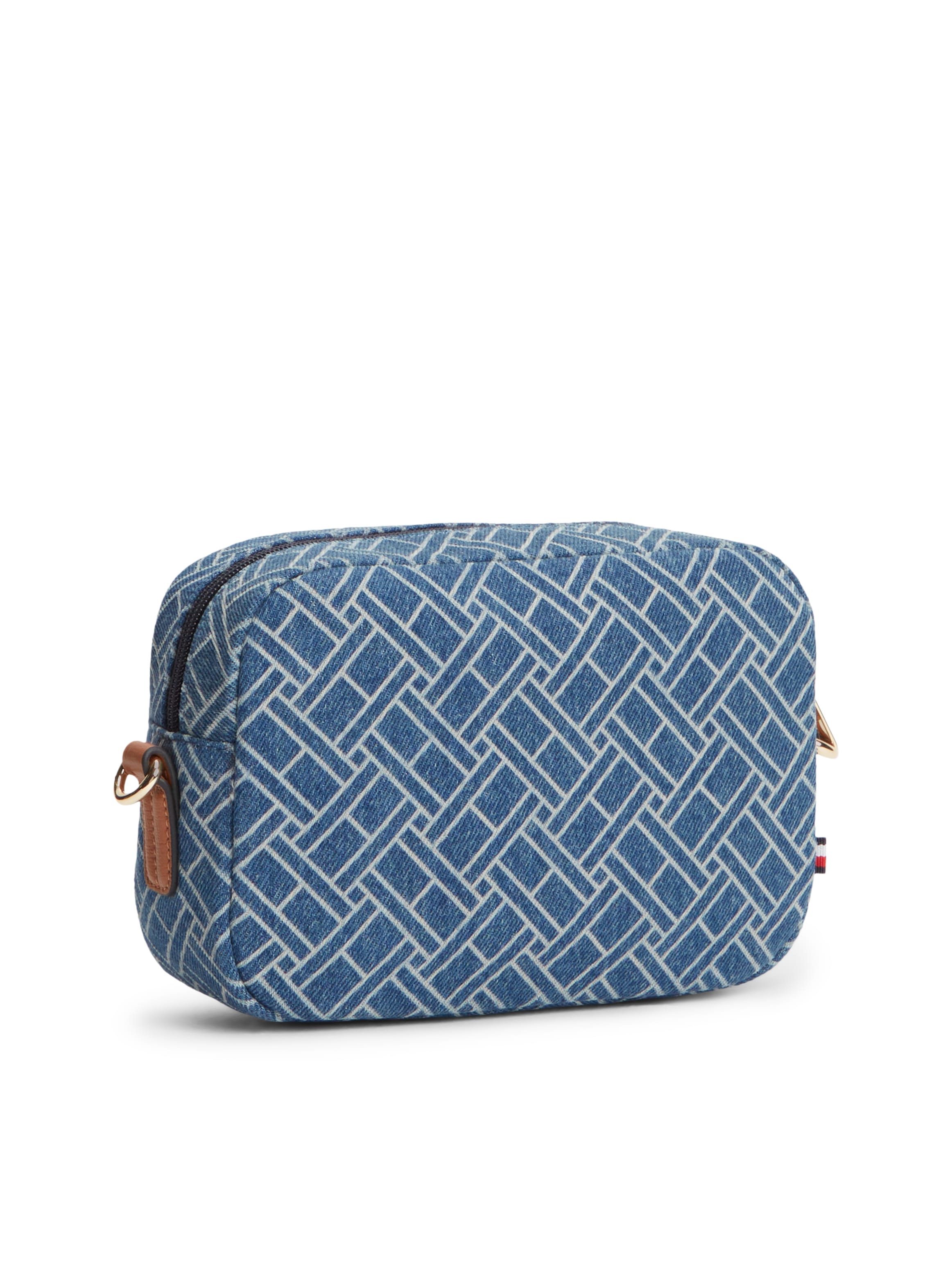 Tommy Hilfiger Mini sac »POPETTE CAMERA BAG DENIM FLAG« sac épaule unisexe, sac bandoulière, pochette avec motif logo intégral