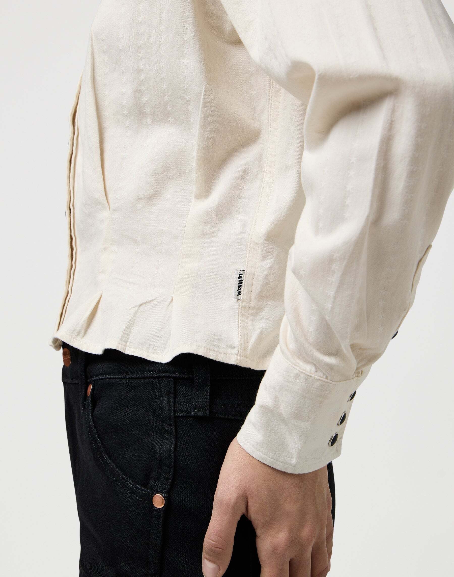 Wrangler Blouse à manches longues »WRANGLER Langarmhemd Femme Peplum Shirt«