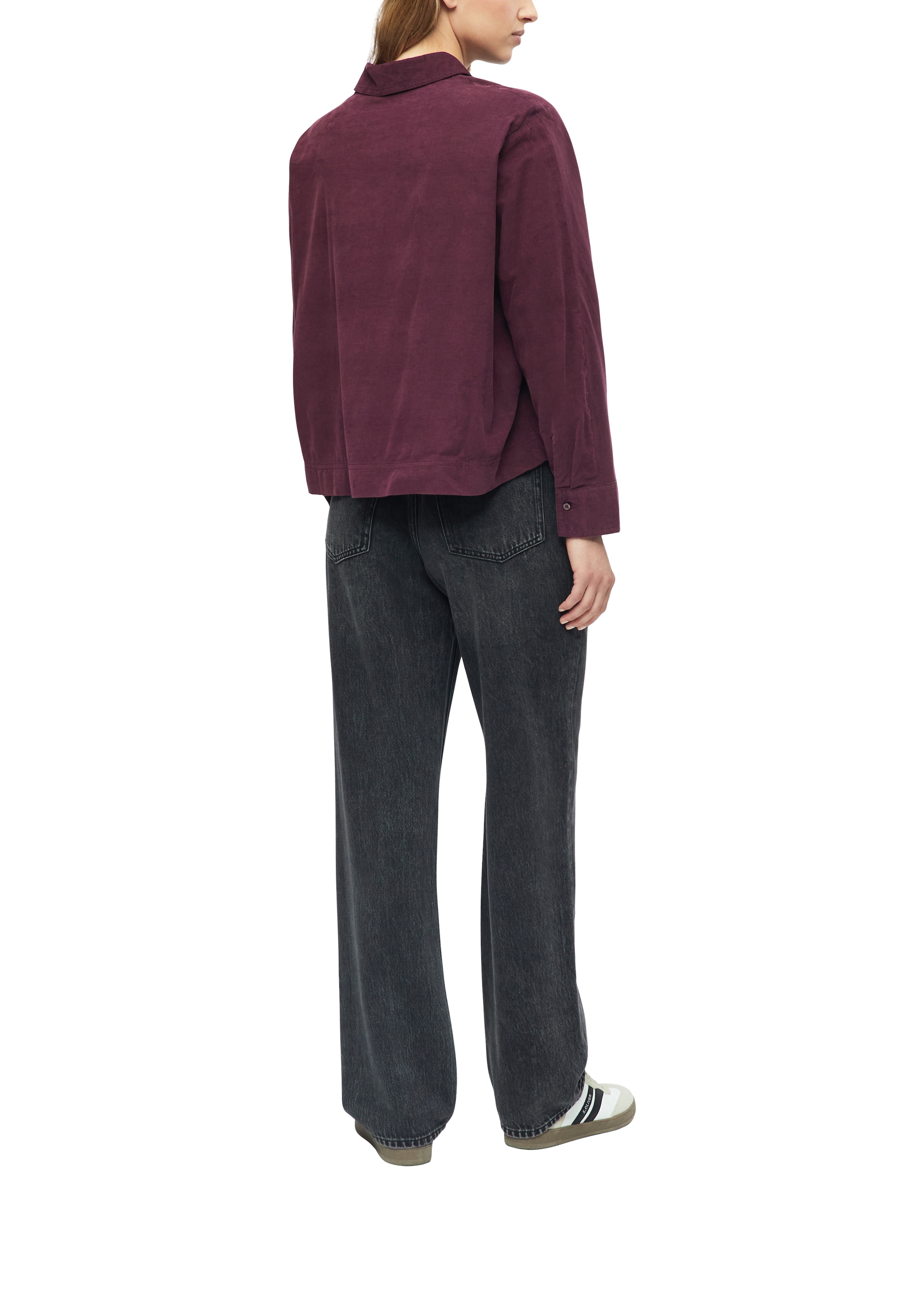 s.Oliver Langarmbluse Cordbluse mit Hemdkragen und Knofpleiste
