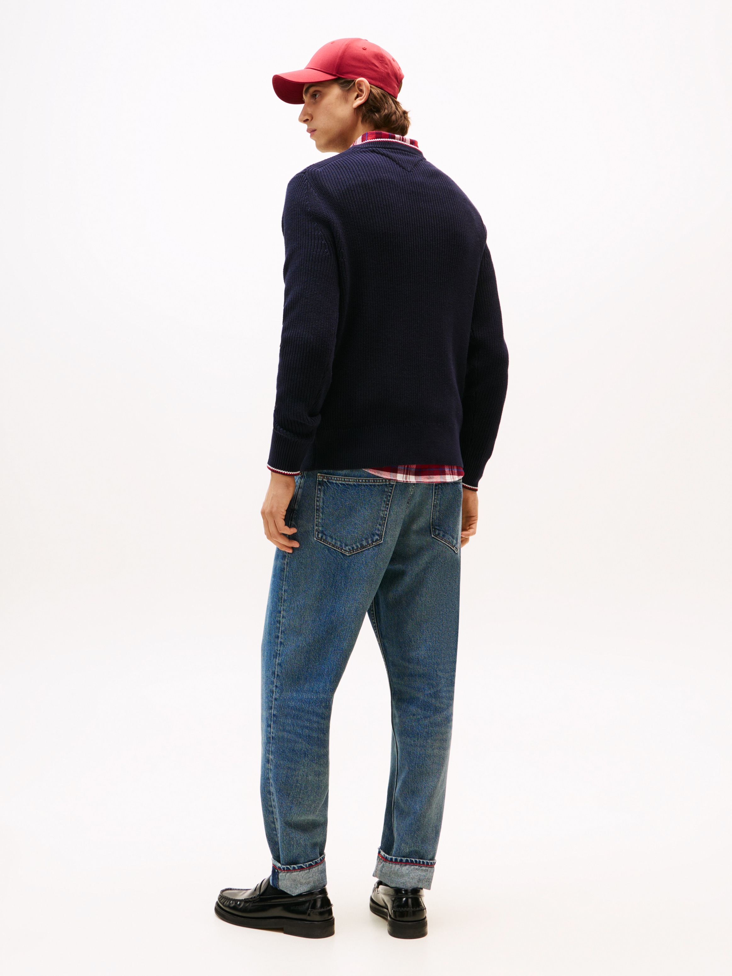 Tommy Hilfiger Pull à col rond »RWB RIB CREW NECK« mit Kontrast-Details