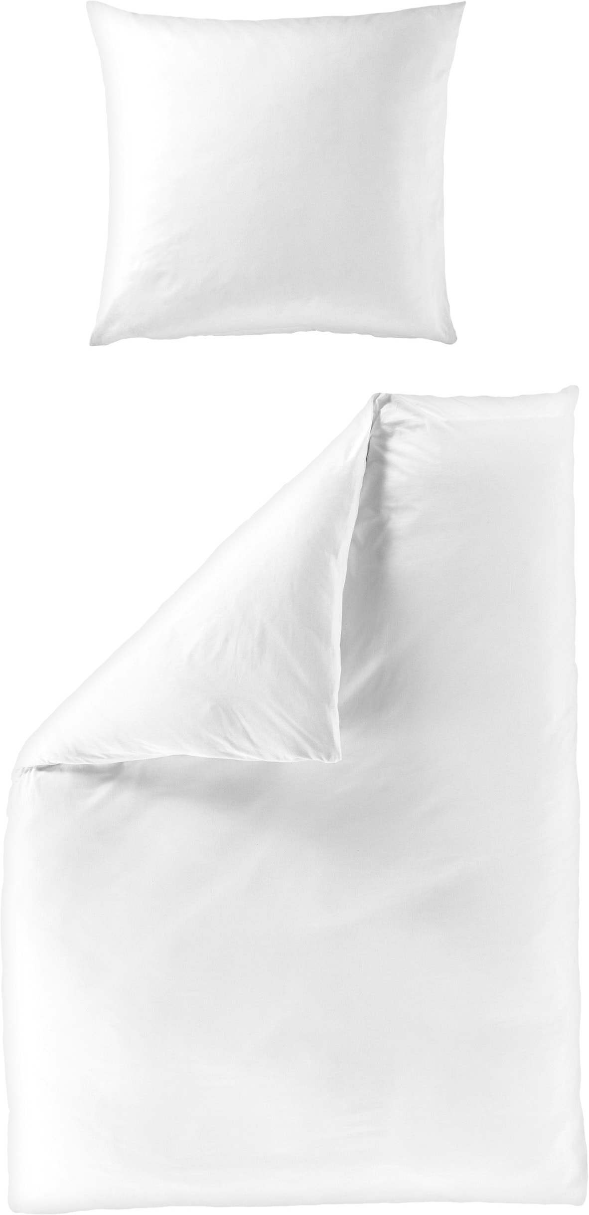 BIERBAUM Linge de lit »Elegant uni« 2 cuis Mako-satin, 100 % coton, uni, facile d'entretien