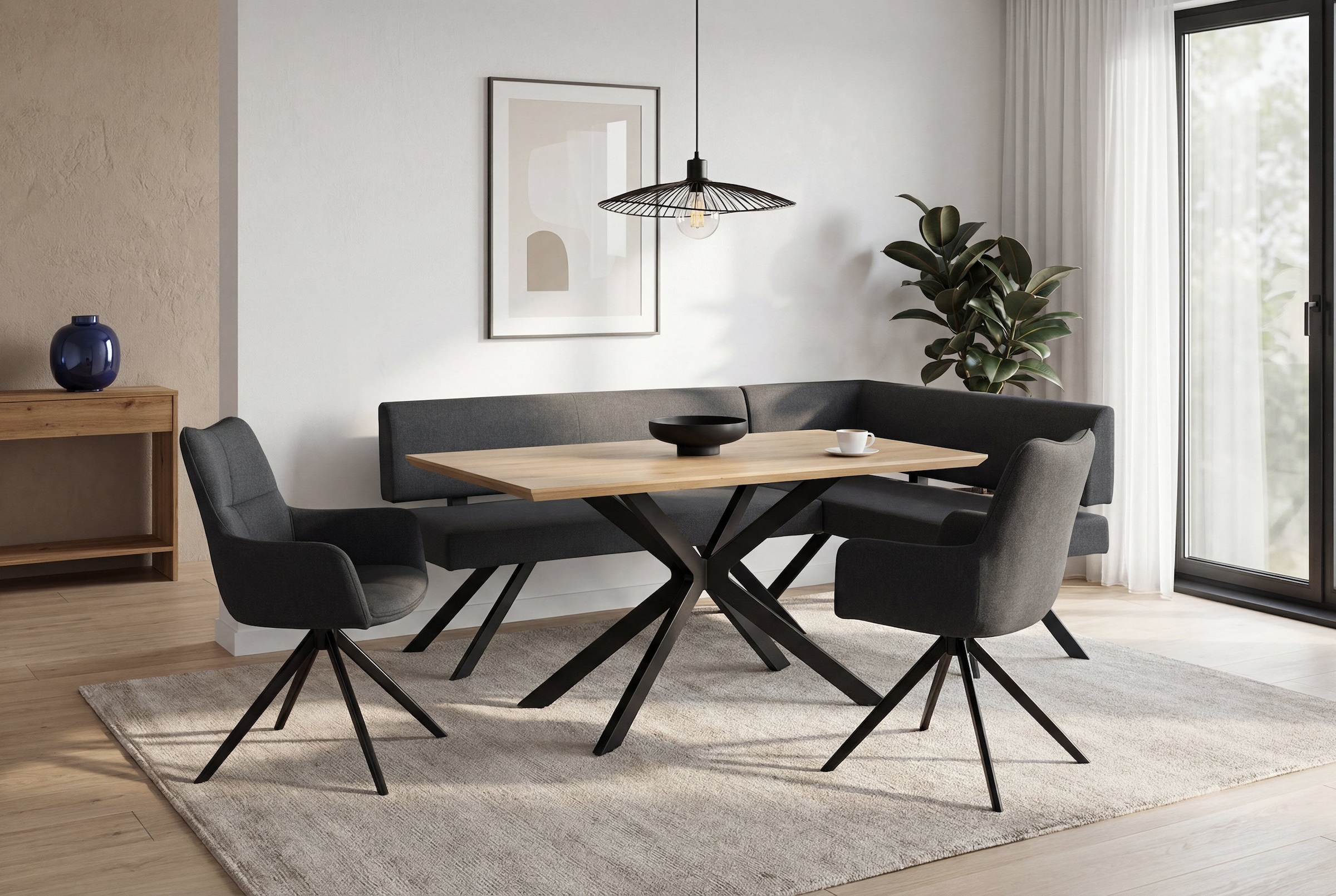 byLIVING Eckbank »TORONTO« Webstoff, bis 160 kg, Taschenfederkern, 4-Fussgestell, 3 Sitzplätze