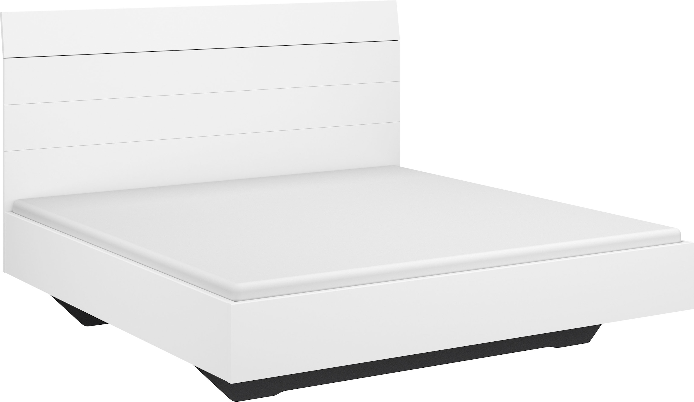 GOODproduct Lit futon »Schlafzimmermöbel Schlafzimmer Einzelbett Doppelbett Holzbett KOLUNA« Surface de couchage 180x200 cm, hauteur des côtés du lit 41 cm,  avec tête de lit haute aspect lattes pour s’appuyer MADE IN GERMANY