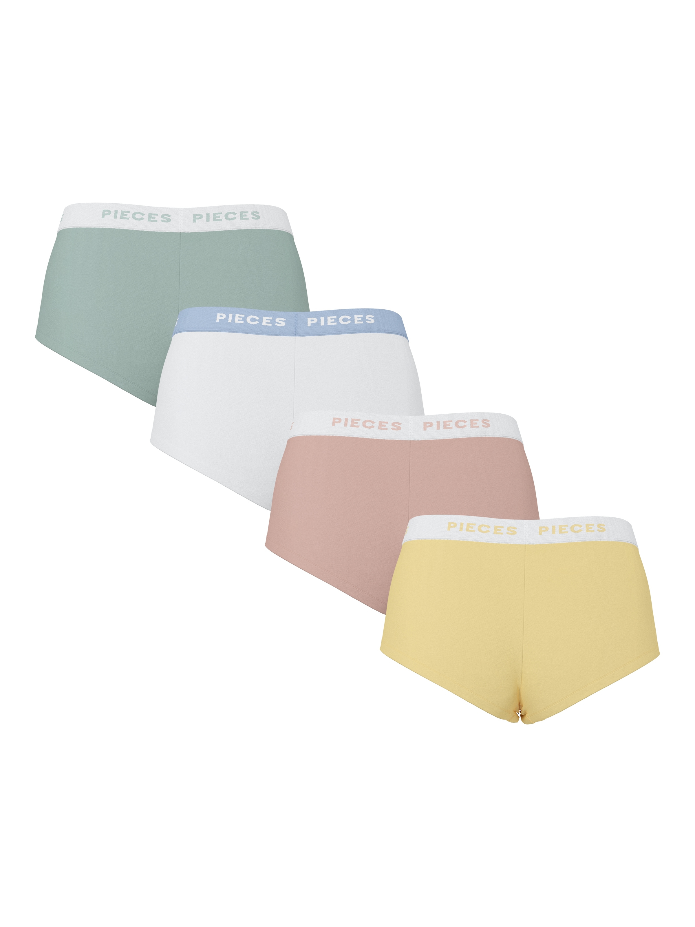 pieces Hipster »PCLOGO LADY 4 PACK SOLID NOOS BC« Packung, 4er-Pack, 4 cuis Baumwollmischung