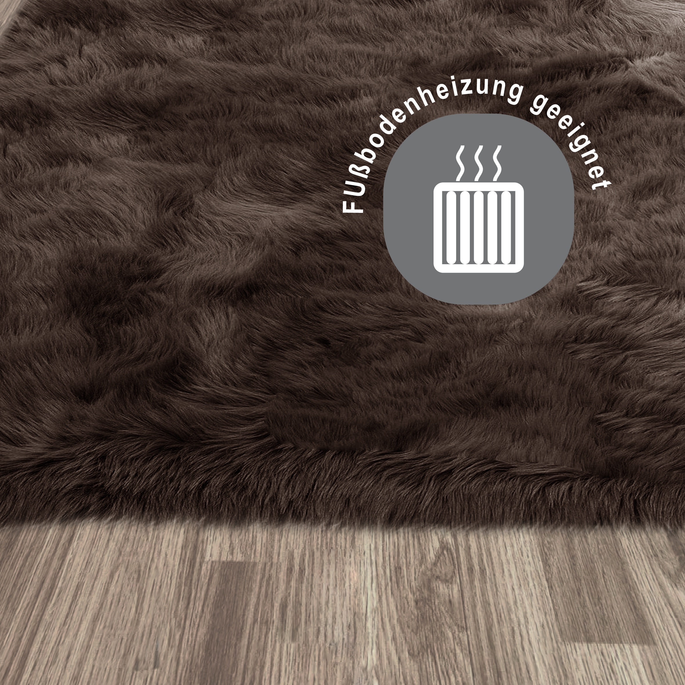 GOODproduct Tapis à poils longs »Valeria, Fellteppich, kuschelig, flauschig« Rectangulaire 60 mm Höhe Kunstfell, weiche Teppiche, Wohnzimmer, Schlafzimmer, Esszimmer