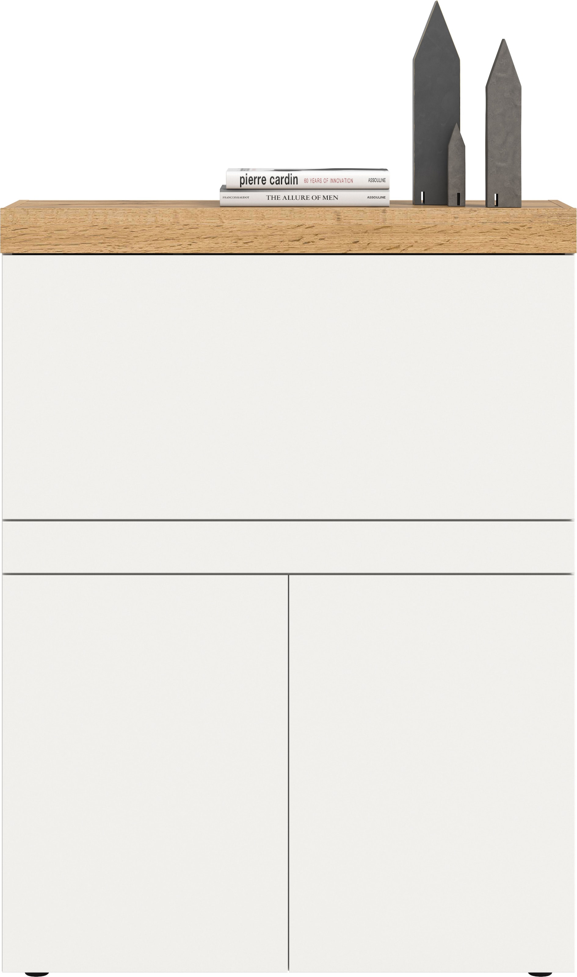 GOODproduct Sekretär »MAMBO, Höhe 122cm, Home-Office-Schreibtisch, PC-Schrank« 2 Türen, 1Klappe, 7 Fächer, 1 Schubkasten, 3 höhenverstellbare Böden,  Multifunktional mit viel Stauraum, klappbare Tischfläche