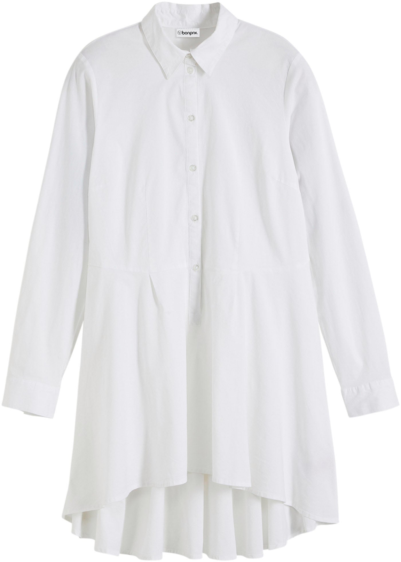 bonprix Chemisier long ausgestellte Passform, aus Baumwolle und Elasthan