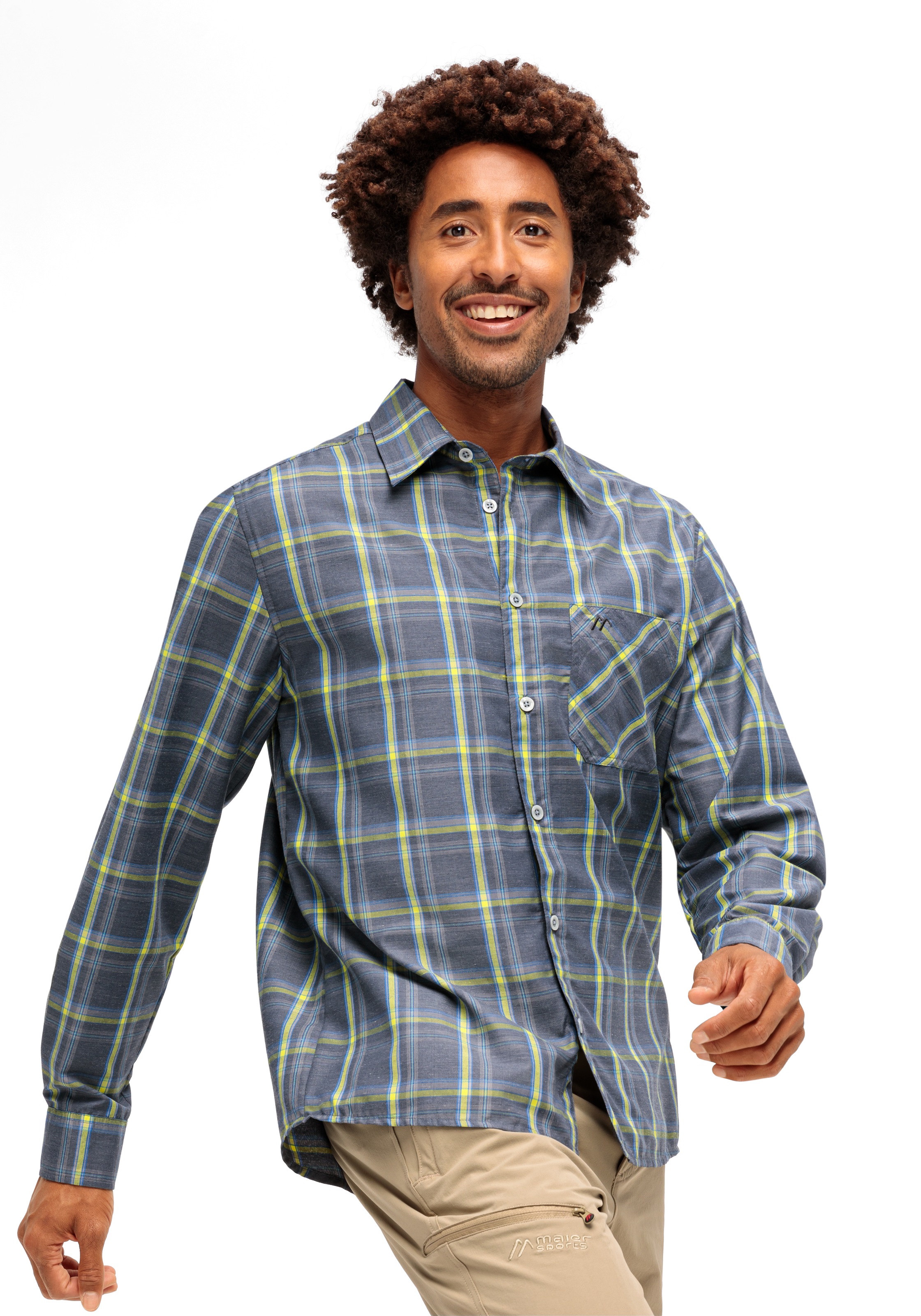 Maier Sports Chemisier fonctionnel »Claas« Herren Hemd, langarm Karohemd für Outdoor und Freizeit