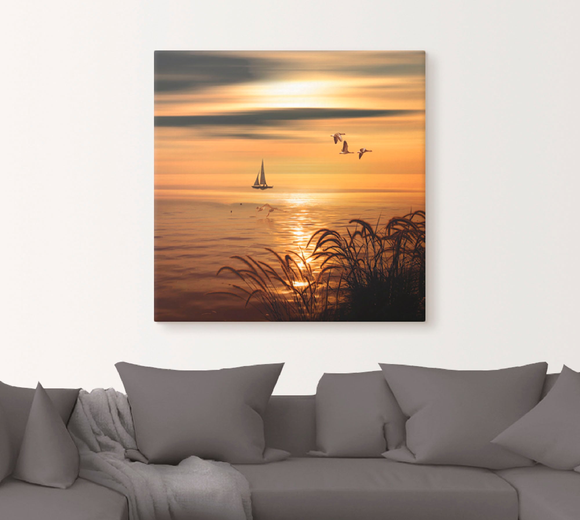 Artland Tableau sur toile »Goldene See Impressionen« Plans d'eau 1 cuis tlg. tendu sur cadre en bois