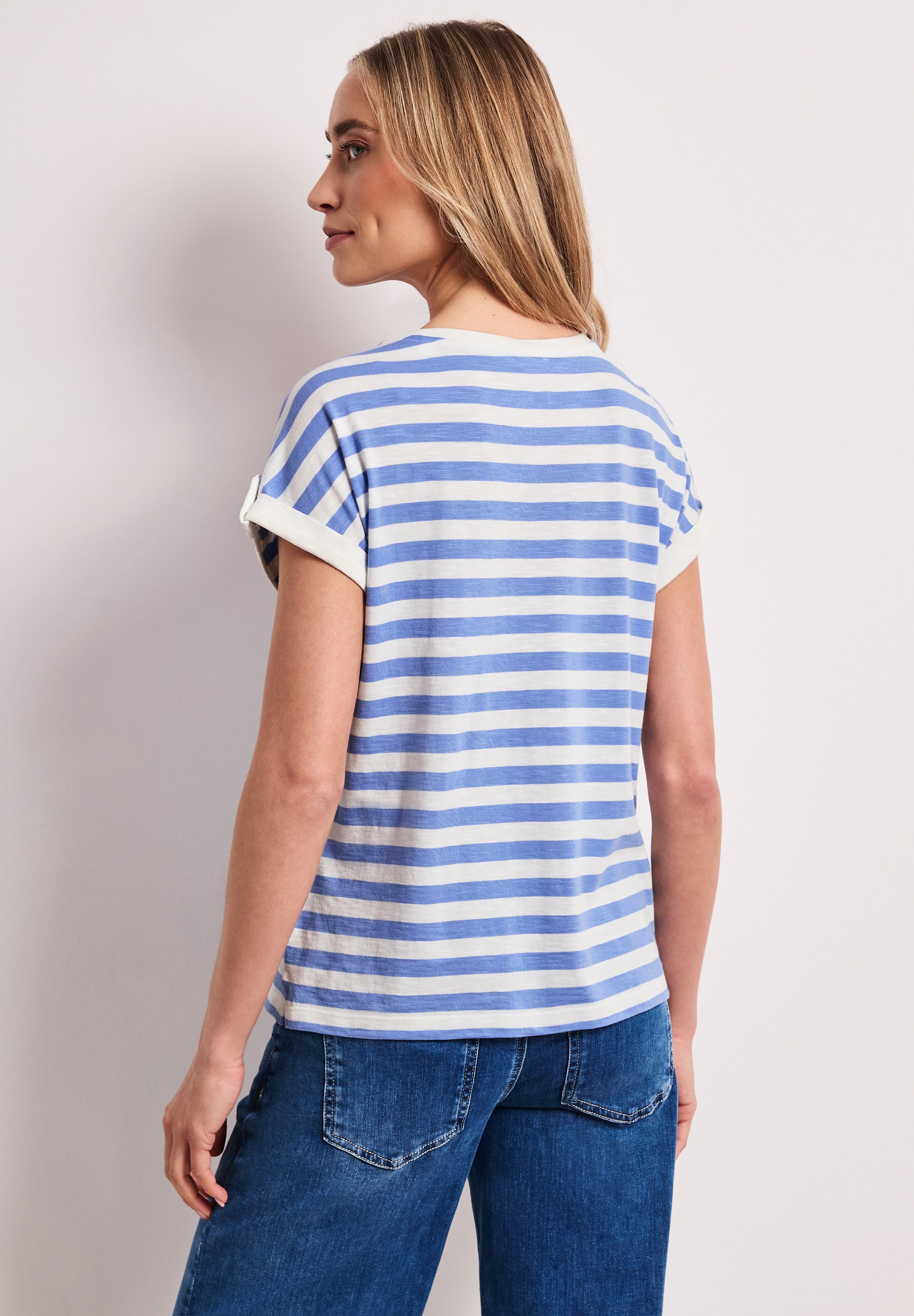 STREET ONE Haut de chemise T-shirt d'été à rayures