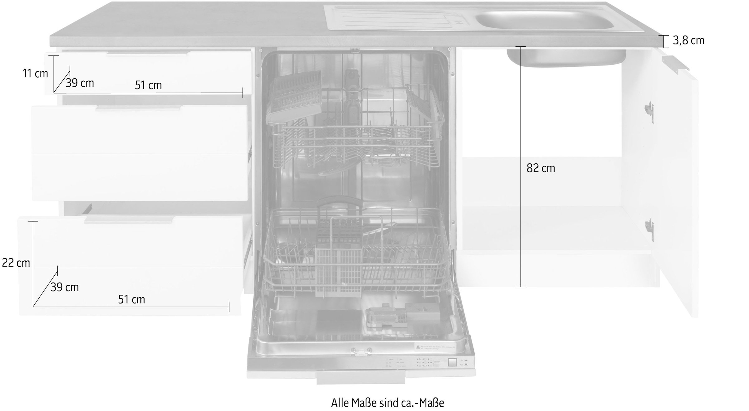 KOCHSTATION Winkelküche »KS-Luhe« Stellbreite 240x270 cm, wahlweise mit oder ohne E-Geräten, MDF-Fronten