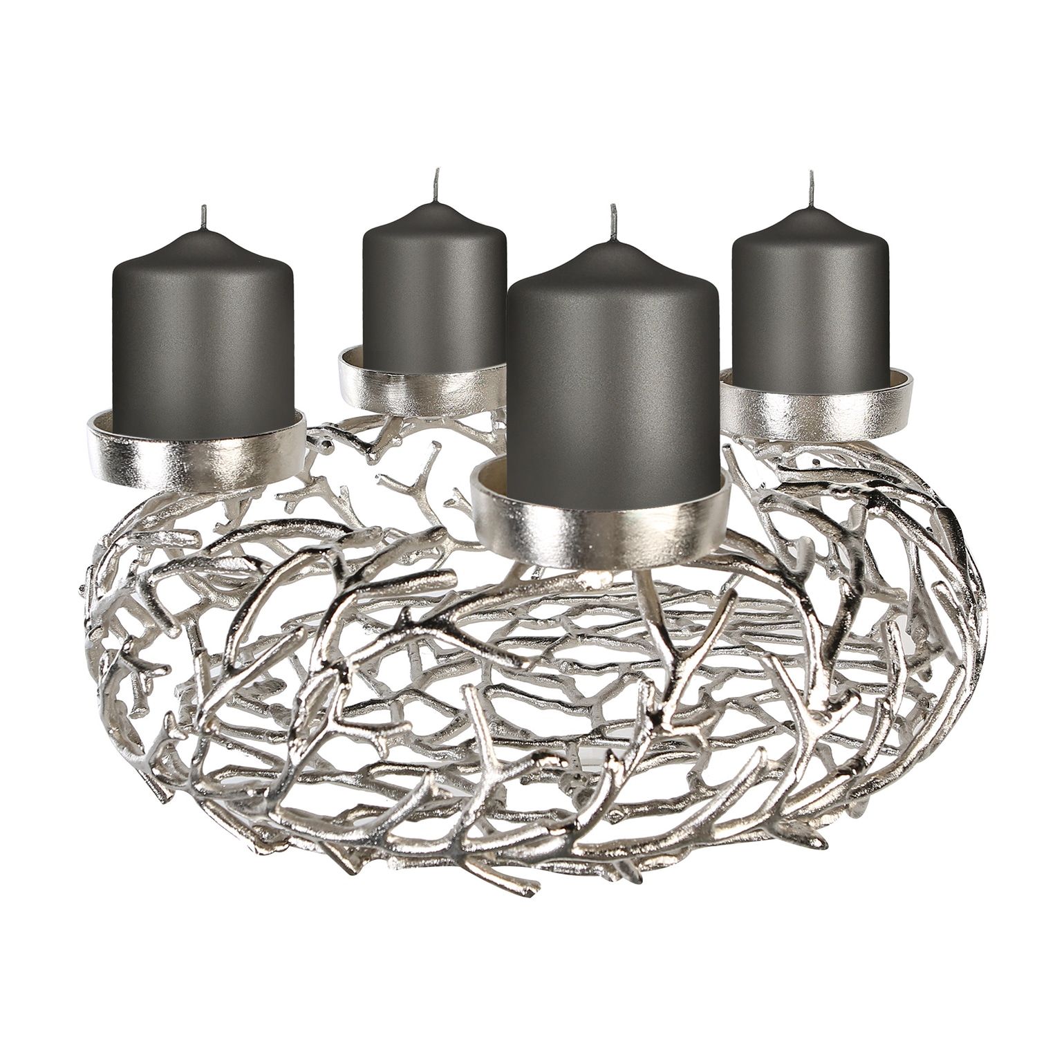 GILDE Couronne de l'Avent »Twigs« Aluminium, silber, verschiedene Grössen