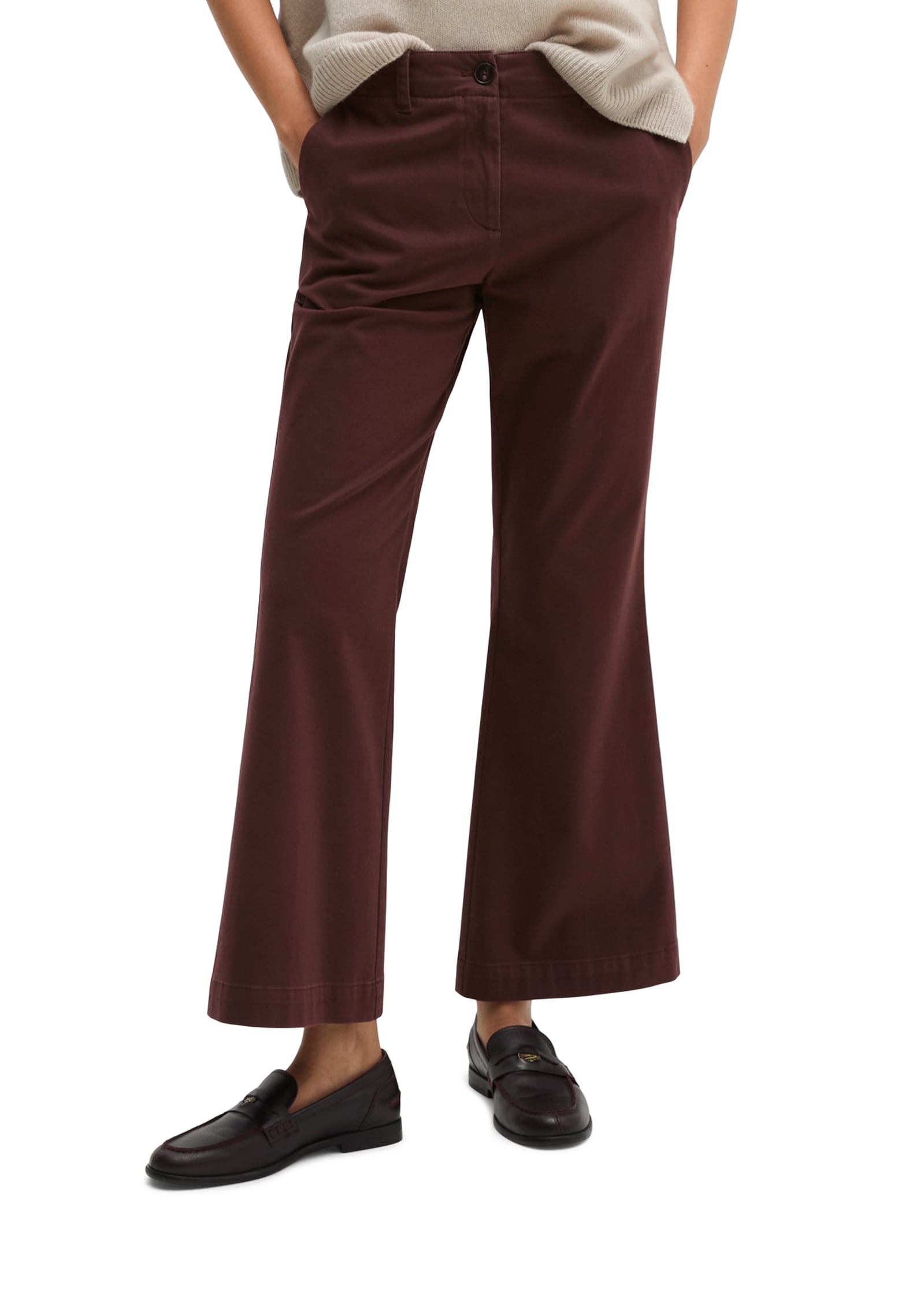 Marc O'Polo 7/8-Hose  aus Baumwoll-Stretch-Satin, Flared Fit