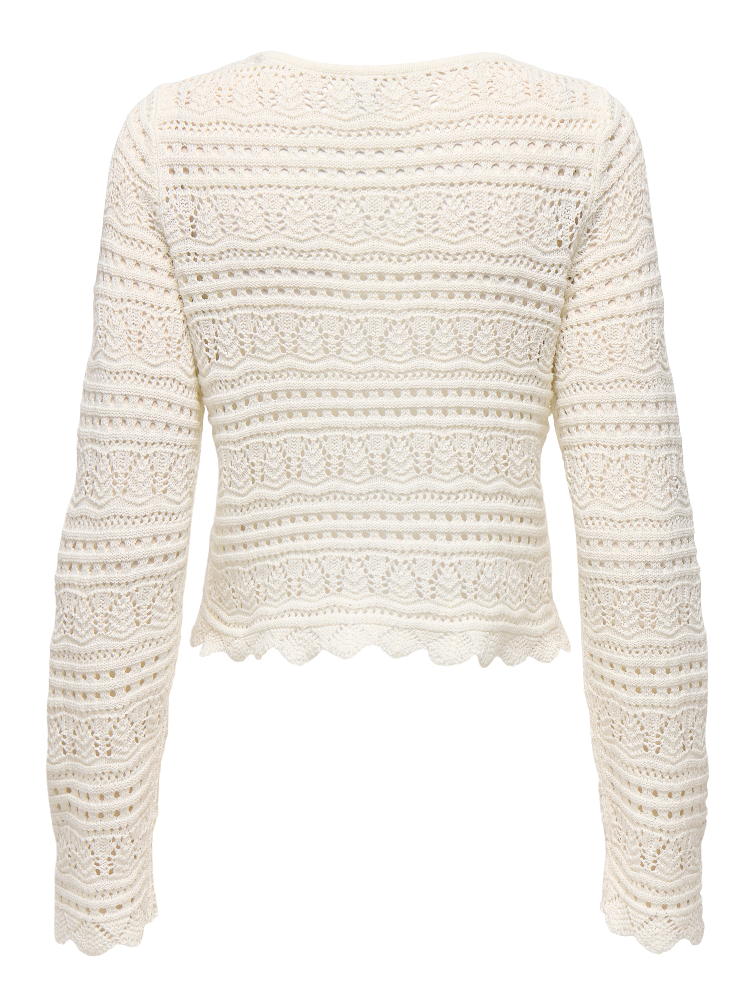 ONLY Strickpullover »ONLELKE LIFE LS PULLOVER KNT NOOS« Lochstickerei, verkürzte Form