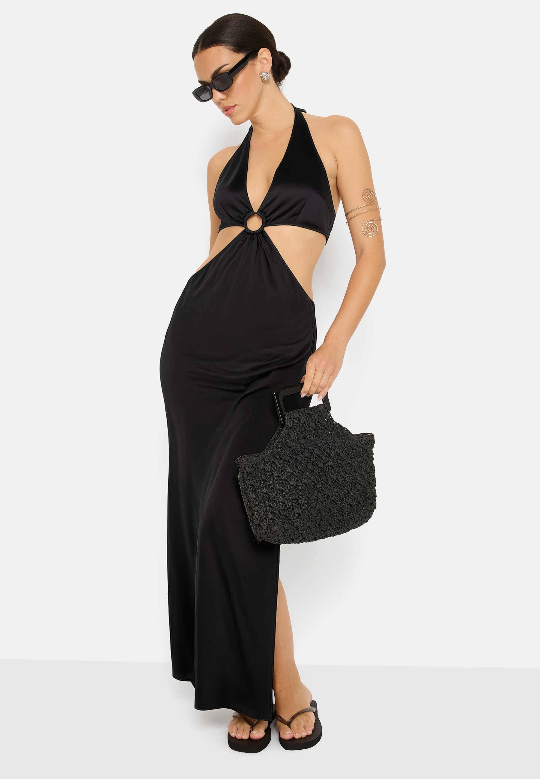 LSCN by LASCANA Neckholderkleid mit Cut-outs, Maxikleid