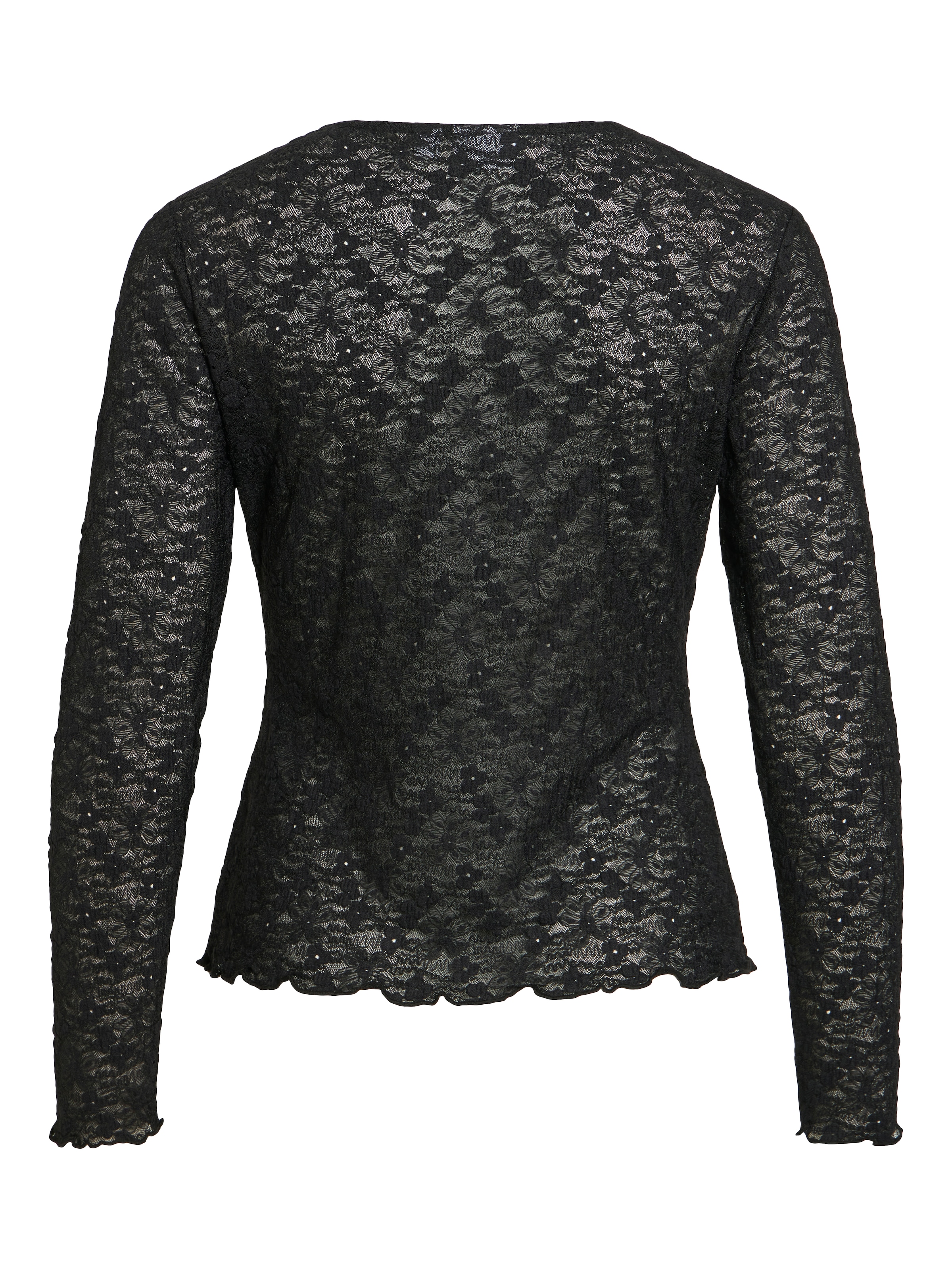 Vila Chemise en dentelle »VIFAY O-NECK L/S TOP - NOOS« Materialmix, enger Schnitt