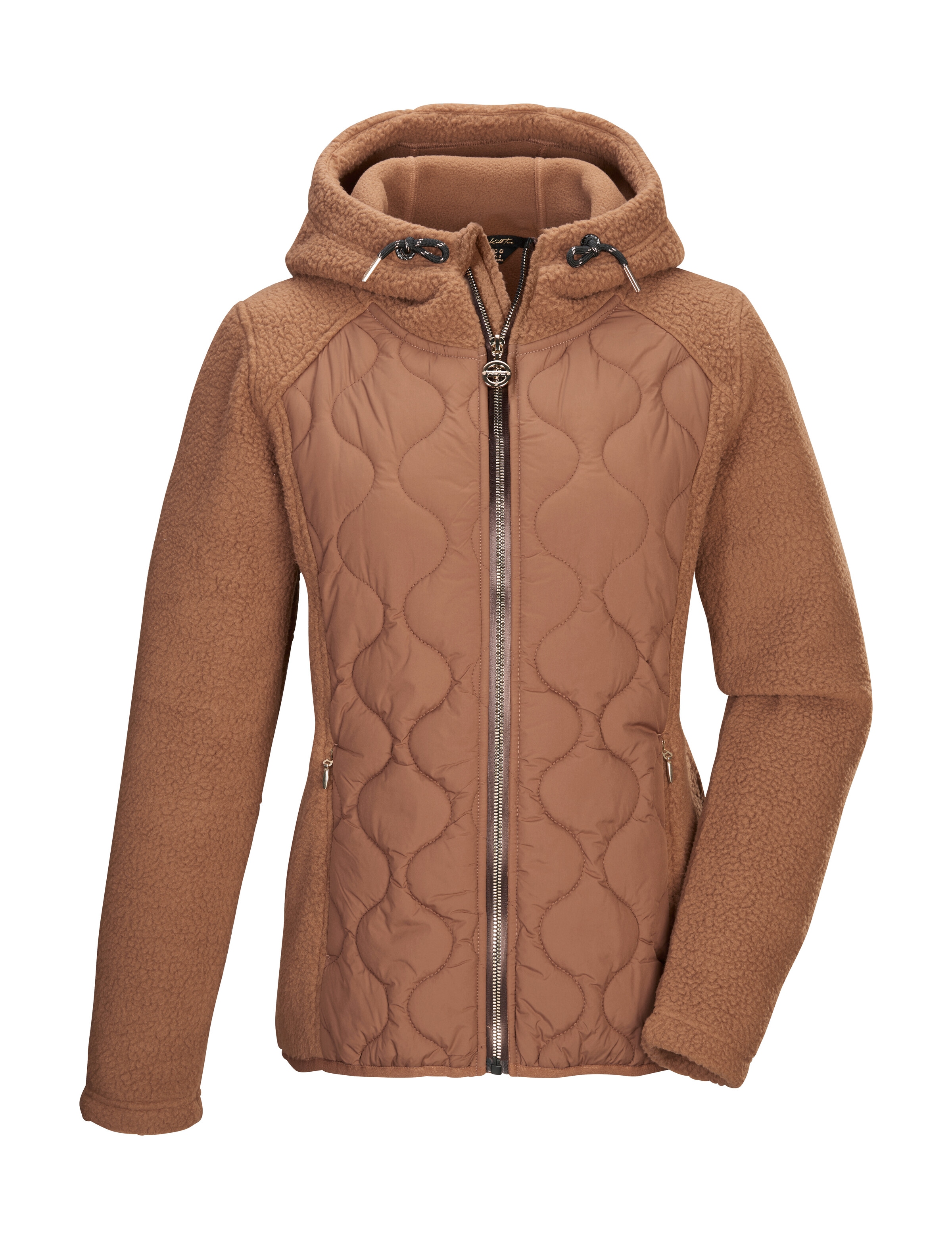 Killtec Fleecejacke »KSW 108 WMN FLC JCKT« Fleecejacke in Hybridoptik, regulierbare Kapuze, Kinnschutz