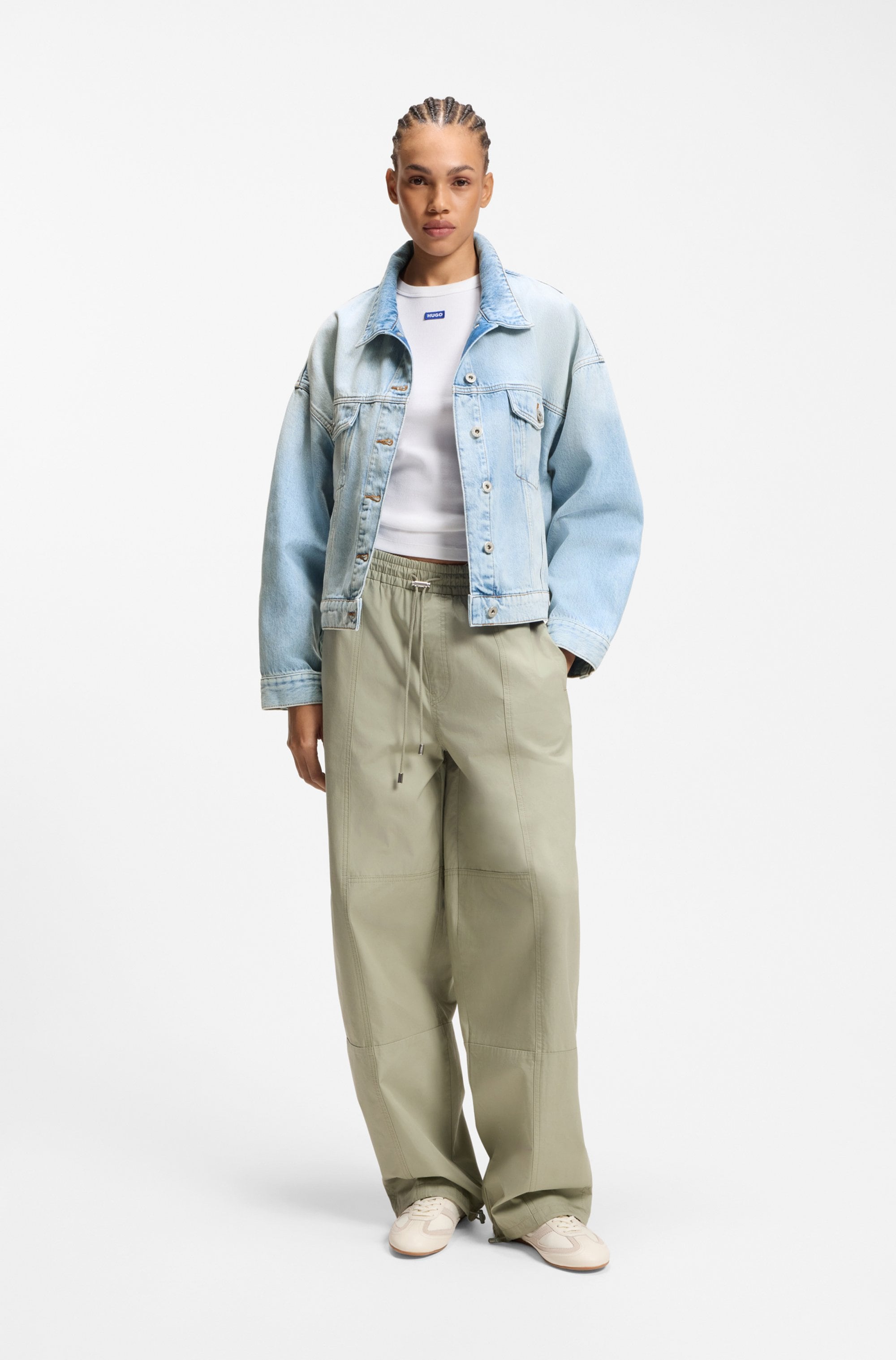 HUGO Blue Jeansjacke »Lou« Boxy, leicht oversized