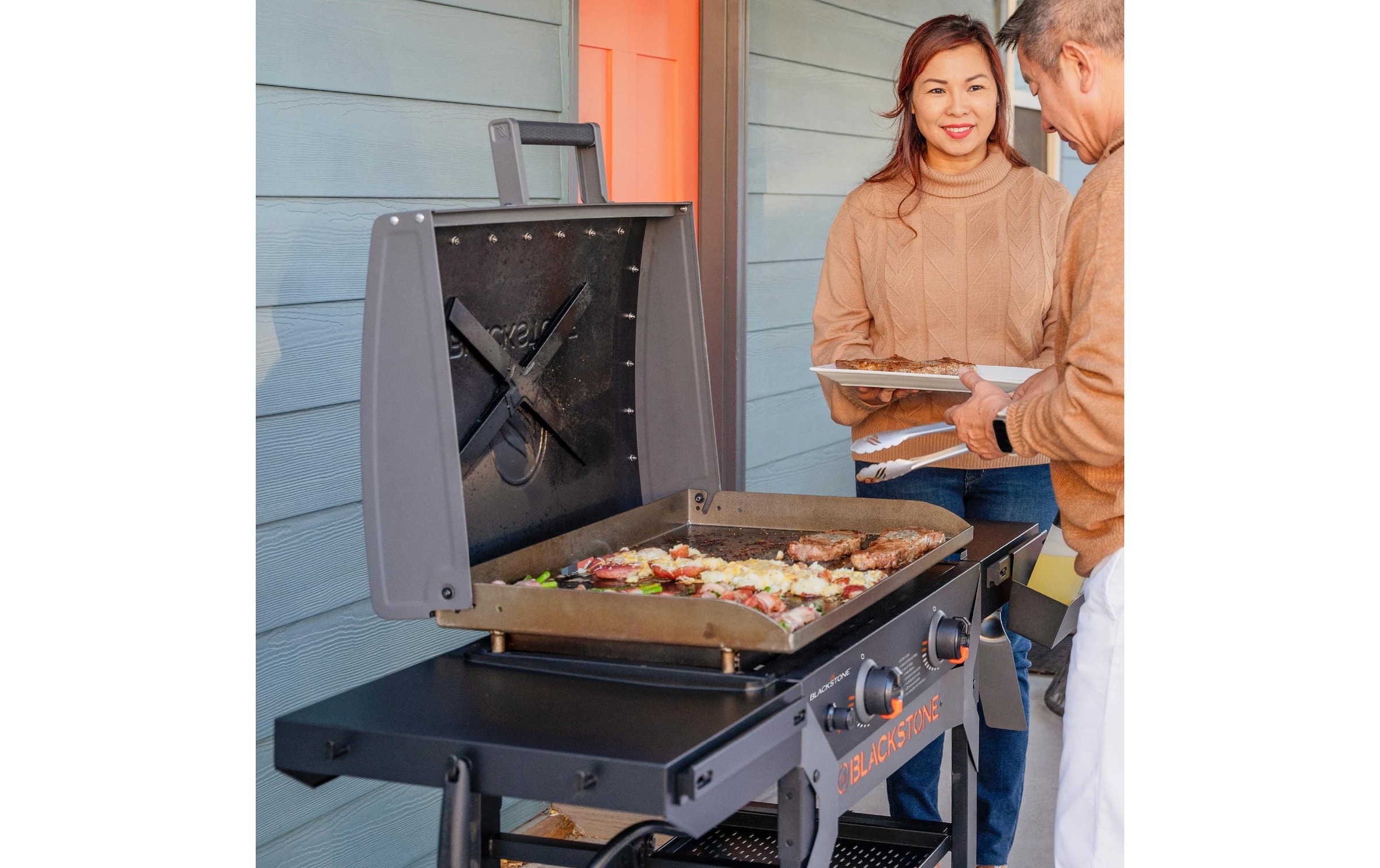 Blackstone Barbecue à gaz »mit 28-Zoll-Grillplatte und Haube« Grillstation aus Schmiedeeisen