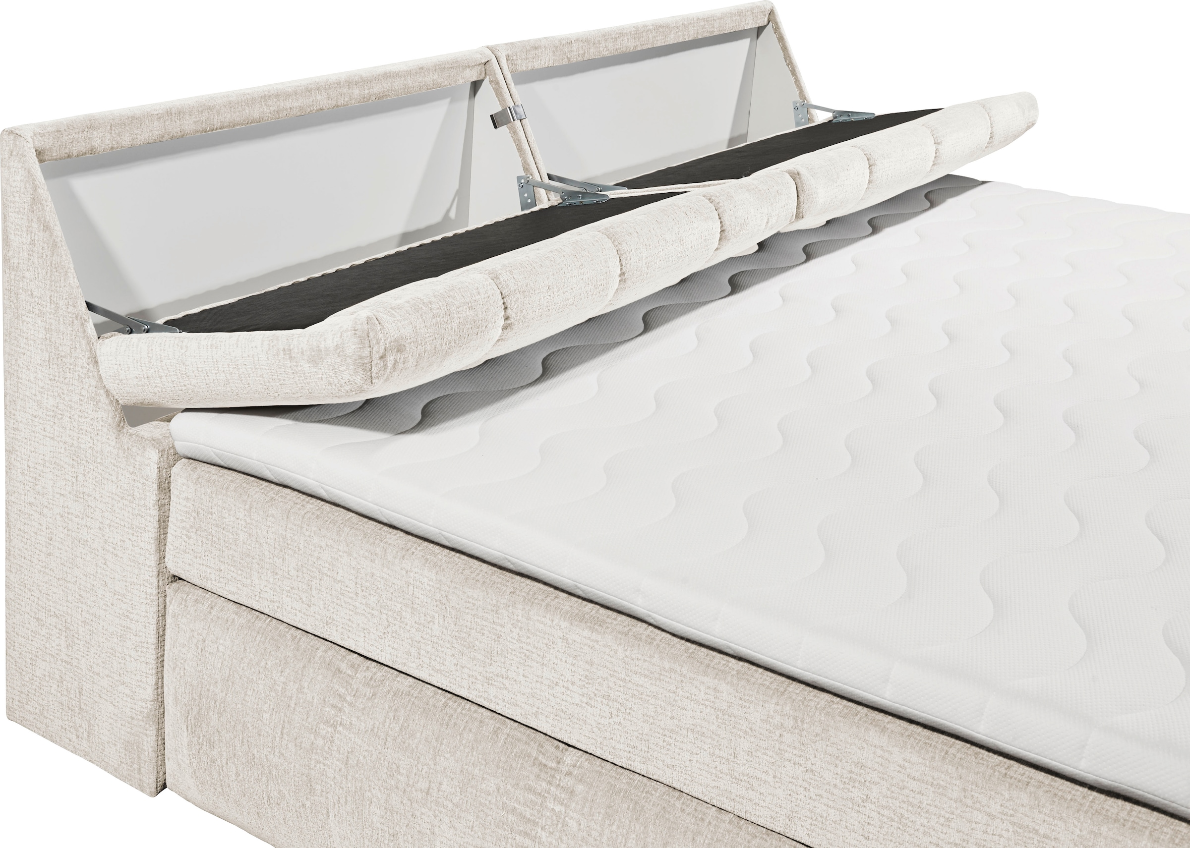 ED EXCITING DESIGN Boxspringbett »Elkford, Familienbett in der Grösse 240x200cm« inkl. Stauraum im Kopfteil