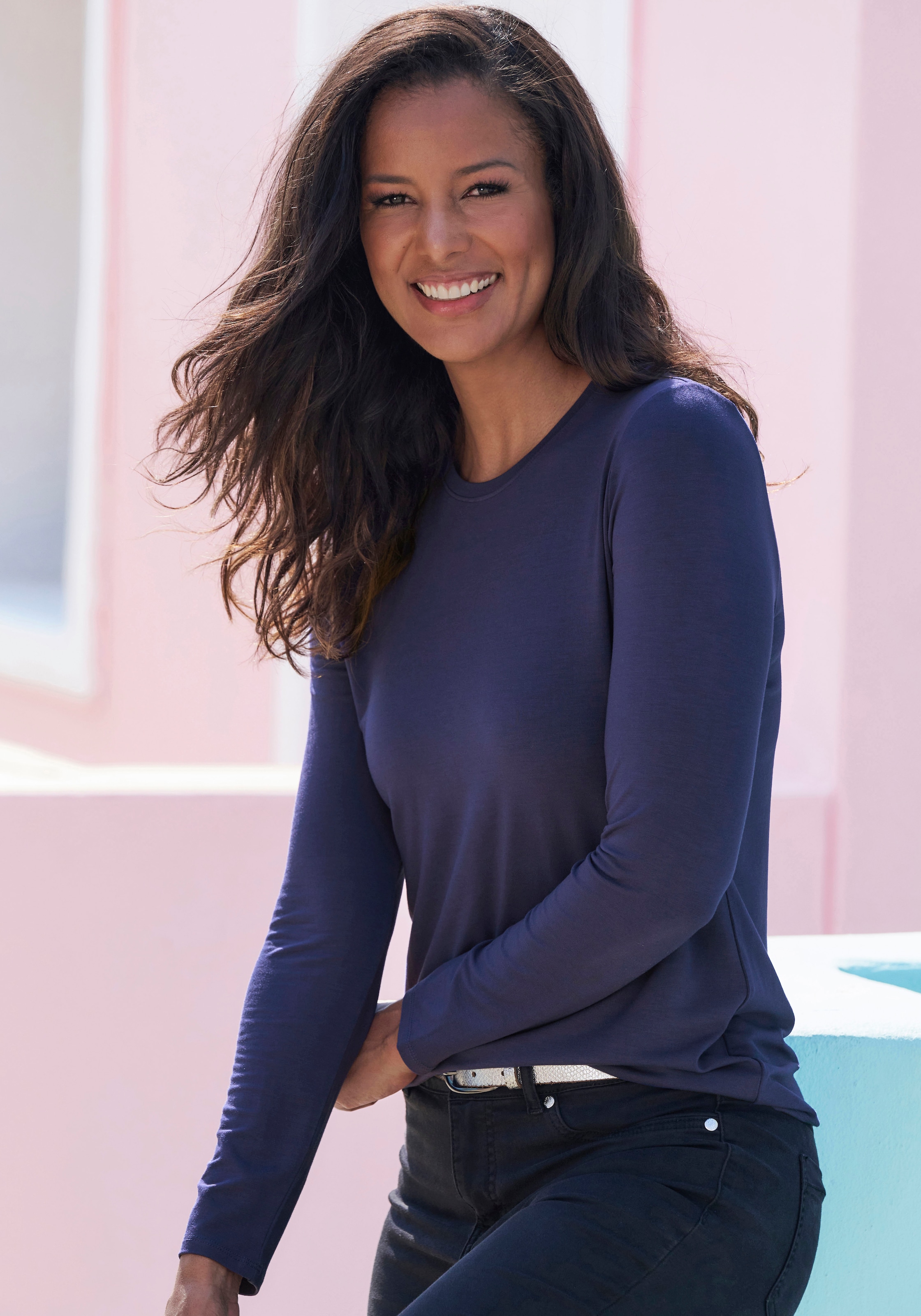 LASCANA T-shirt à manches longues »aus weichem Viskose-Stretch« 2er-Pack, 