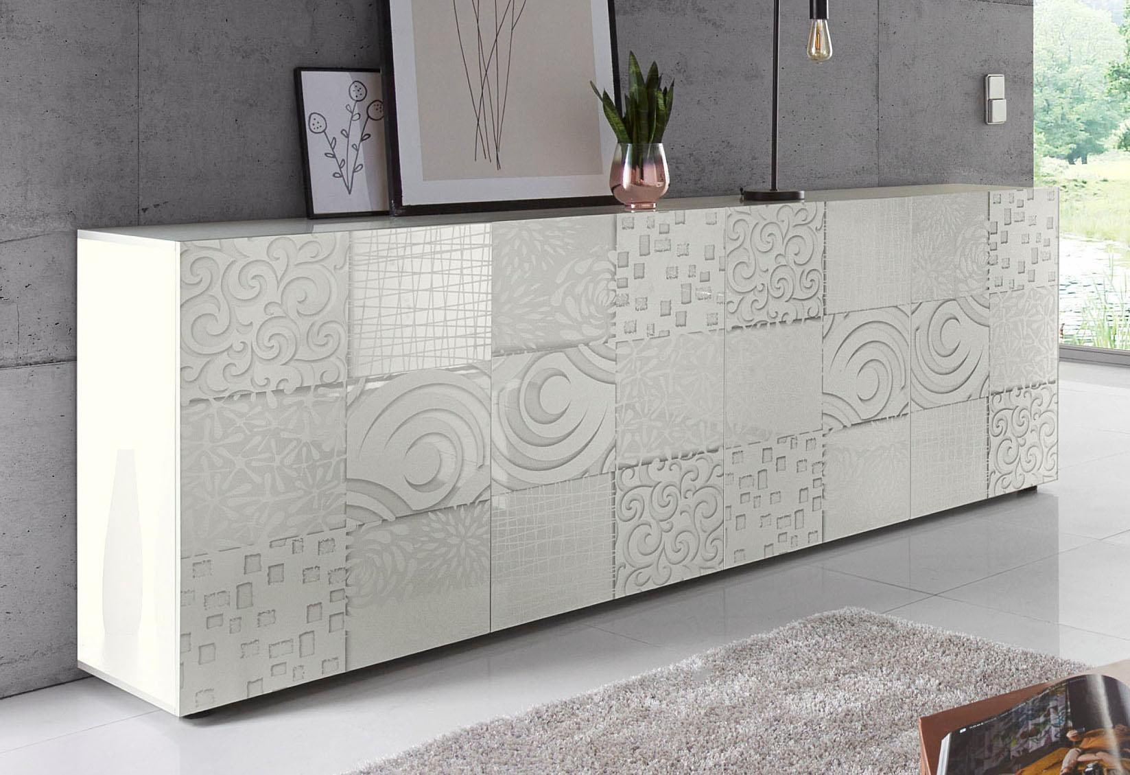 Home affaire Sideboard »Miro« Breite 241 cm mit dekorativem Siebdruck