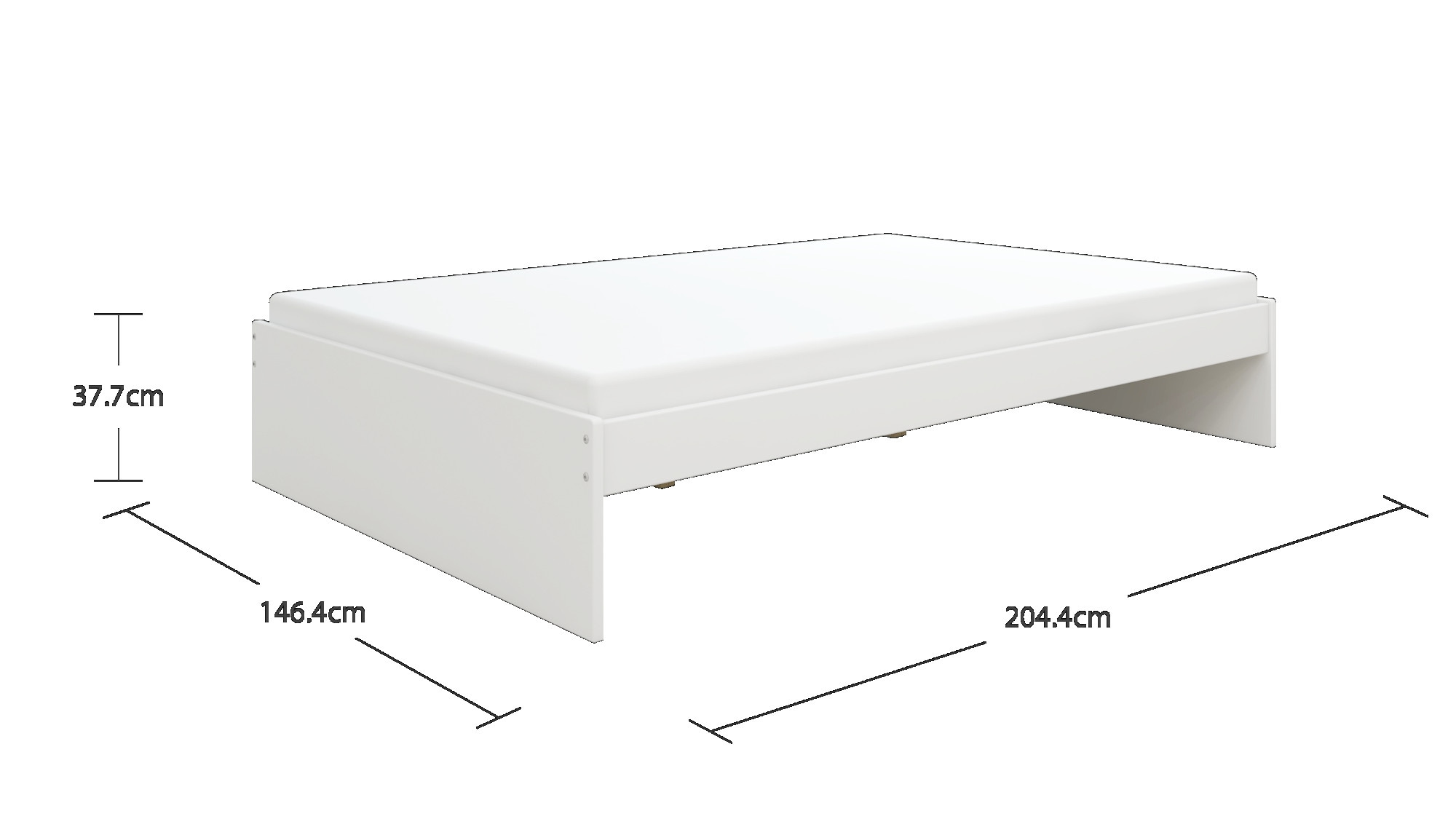 GOODproduct Bett »Magdala, Futonbett, schlichtes Design, Top Qualität« Breite/ Belastbarkeit: 120cm/200 KG, 90cm/ 100KG,  aus robustem MDF, Breite Liegefläche 140 cm, Bettkasten optional