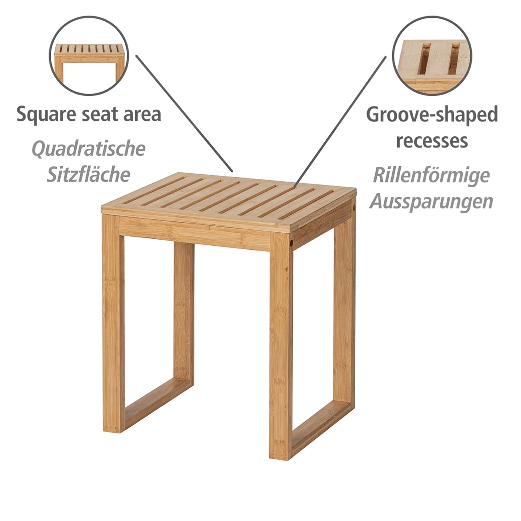 WENKO Tabouret »Bambusa« LxPxH : 40x46x30 cm