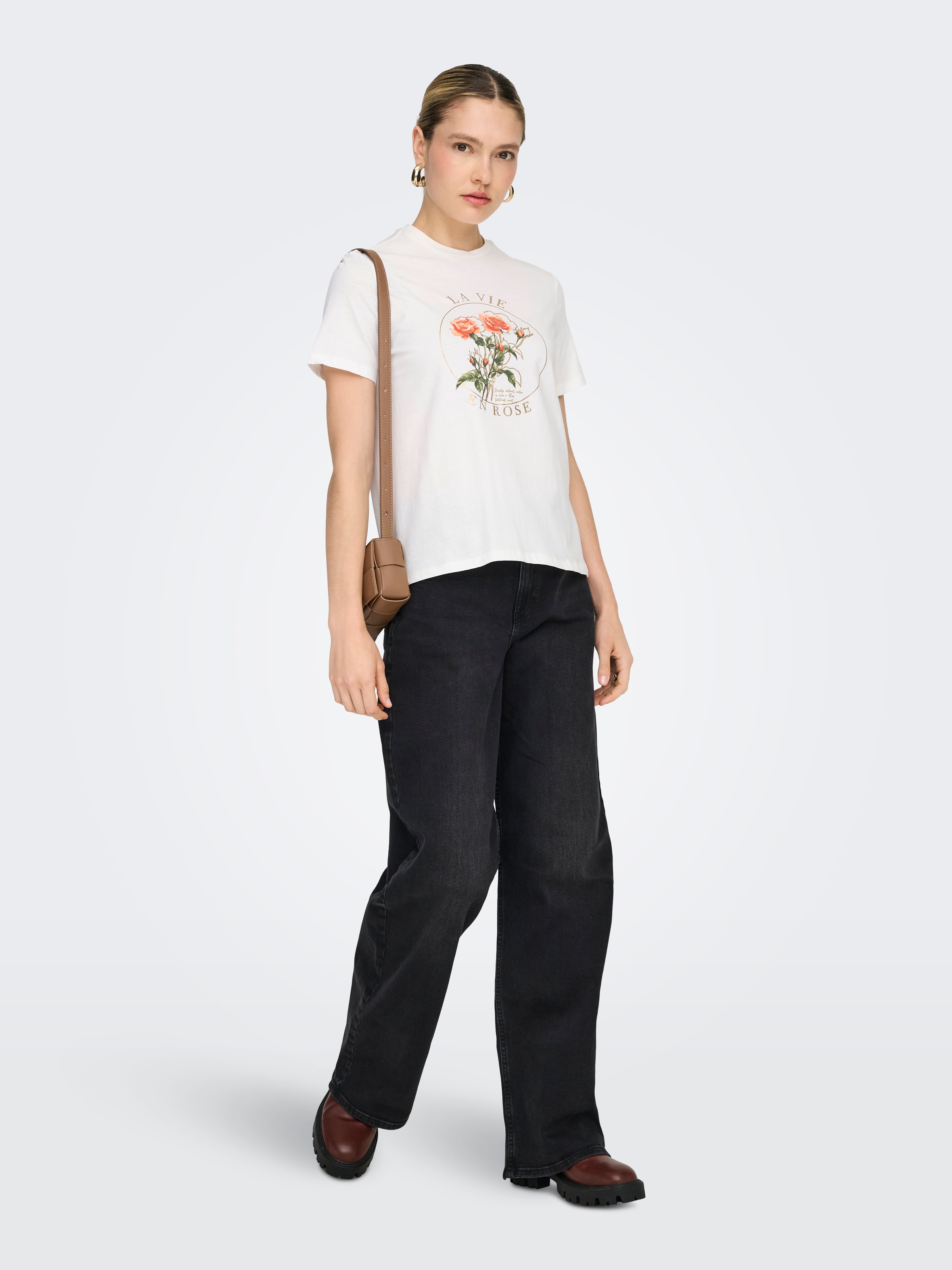 ONLY T-shirt à manches courtes »ONLAMBERDINE S/S PRINT TOP BOX JRS« Baumwolle, regular fit, Rundhals