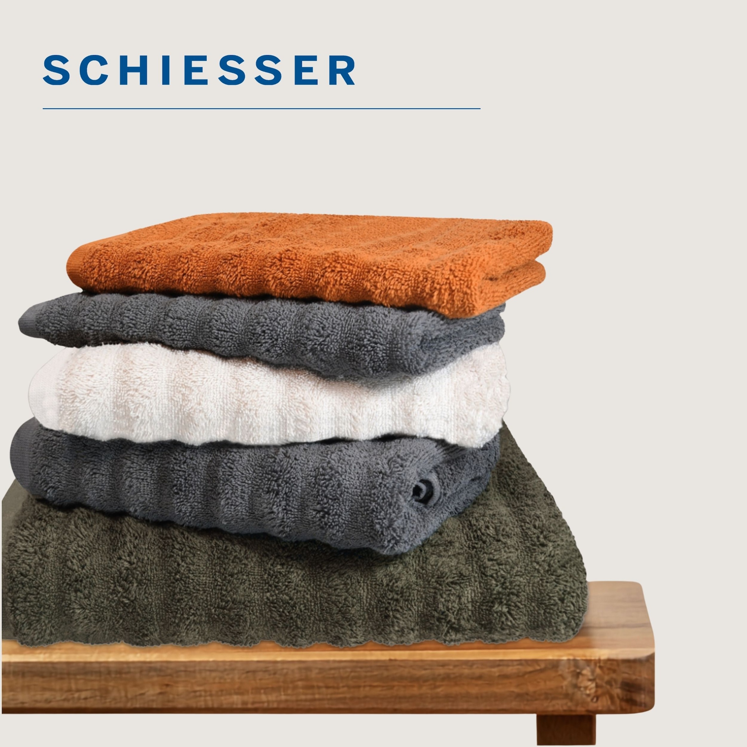 Schiesser Serviettes »Neapel aus 100% Baumwolle mit eleganter Hoch-Tief-Optik« OEKO-TEX® MADE IN GREEN