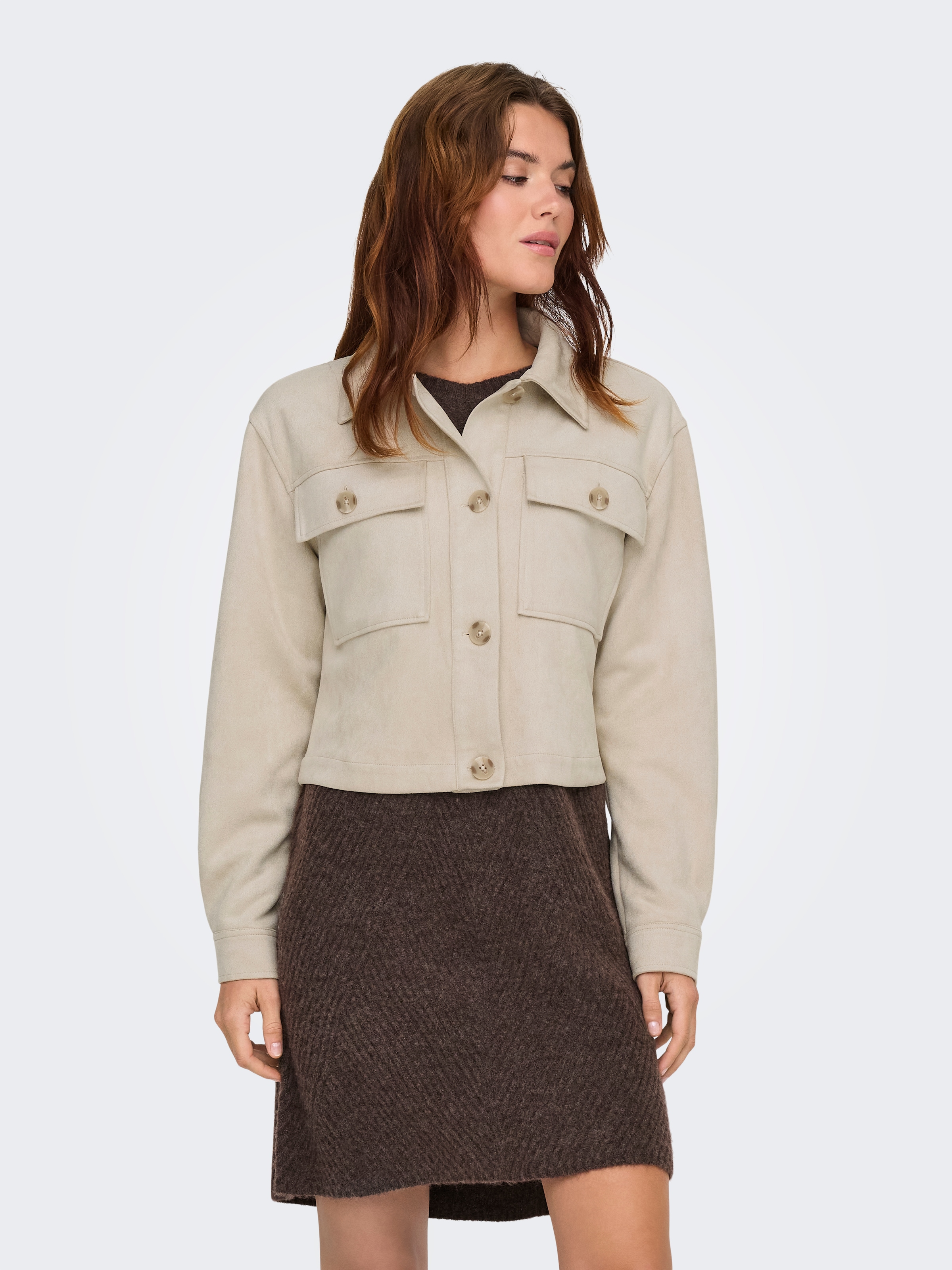 ONLY Veste courte »ONLBELICIA LIFE FAUX SUEDE JACKET OTW« aus weichem Wildlederimitat