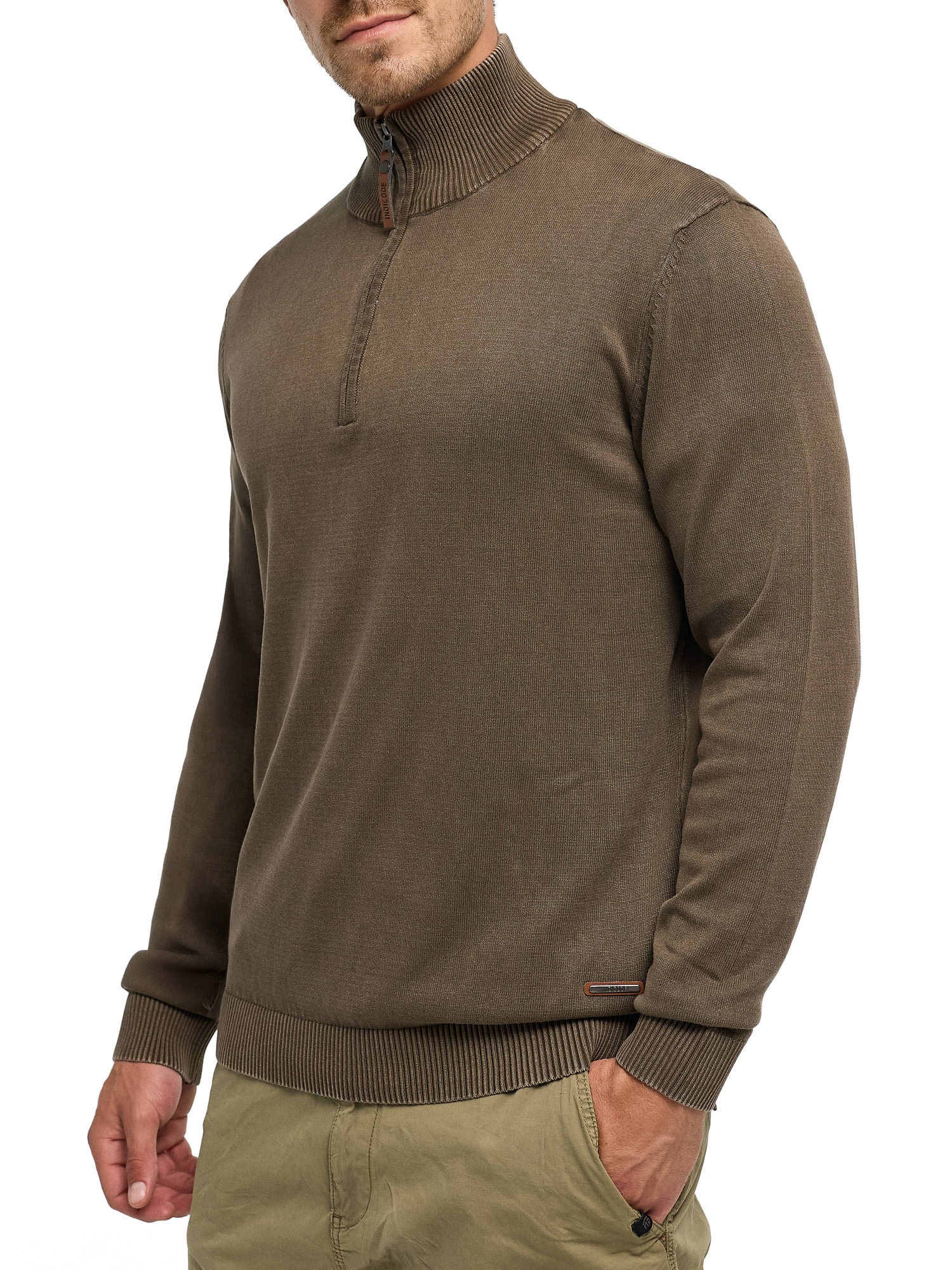 Indicode Troyer »INArkmill ½ zip« coton, coupe régulière