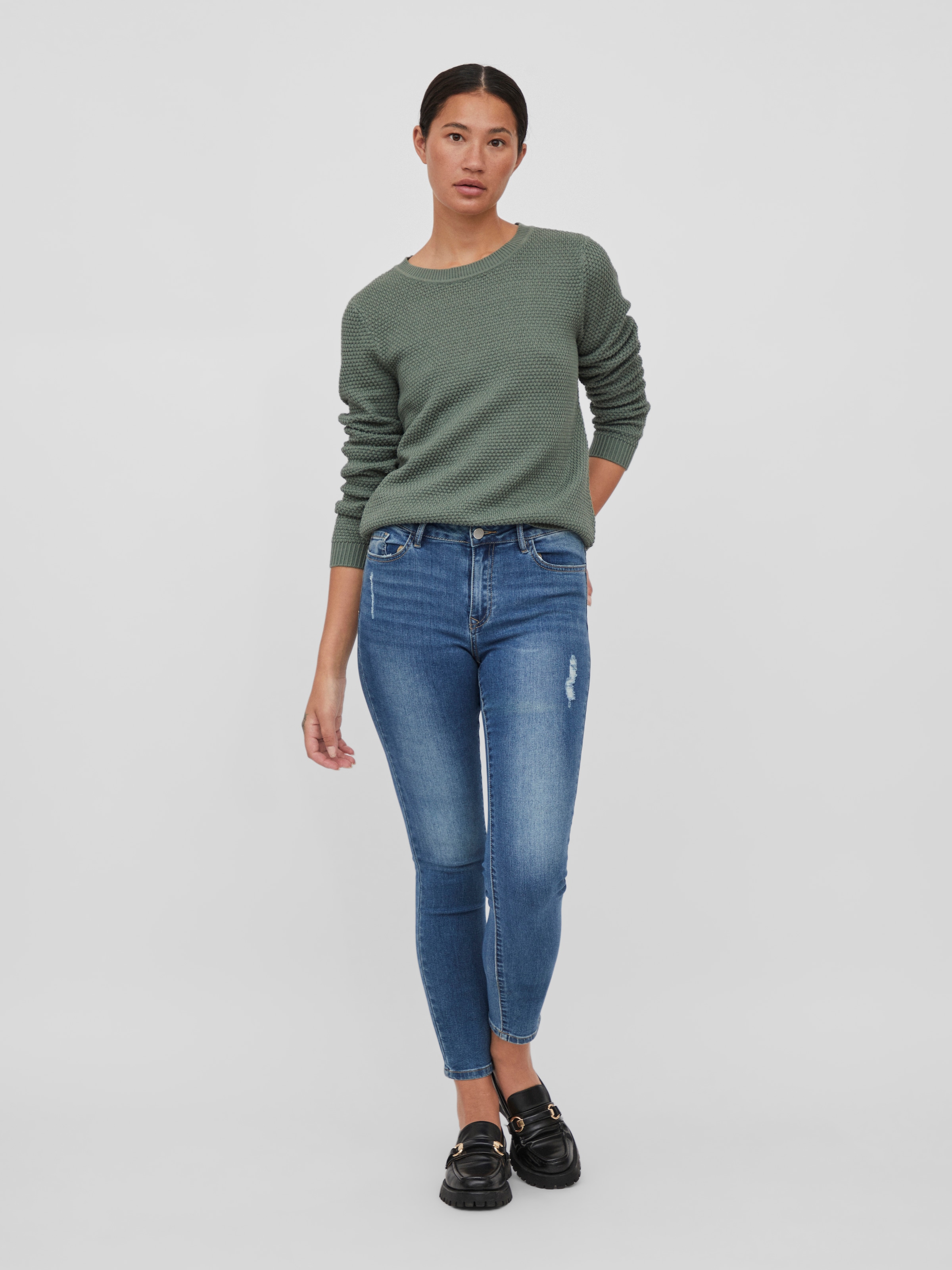 Vila Pull à col rond »VIDALO O-NECK L/S KNIT TOP- NOOS« Baumwolle, regular fit