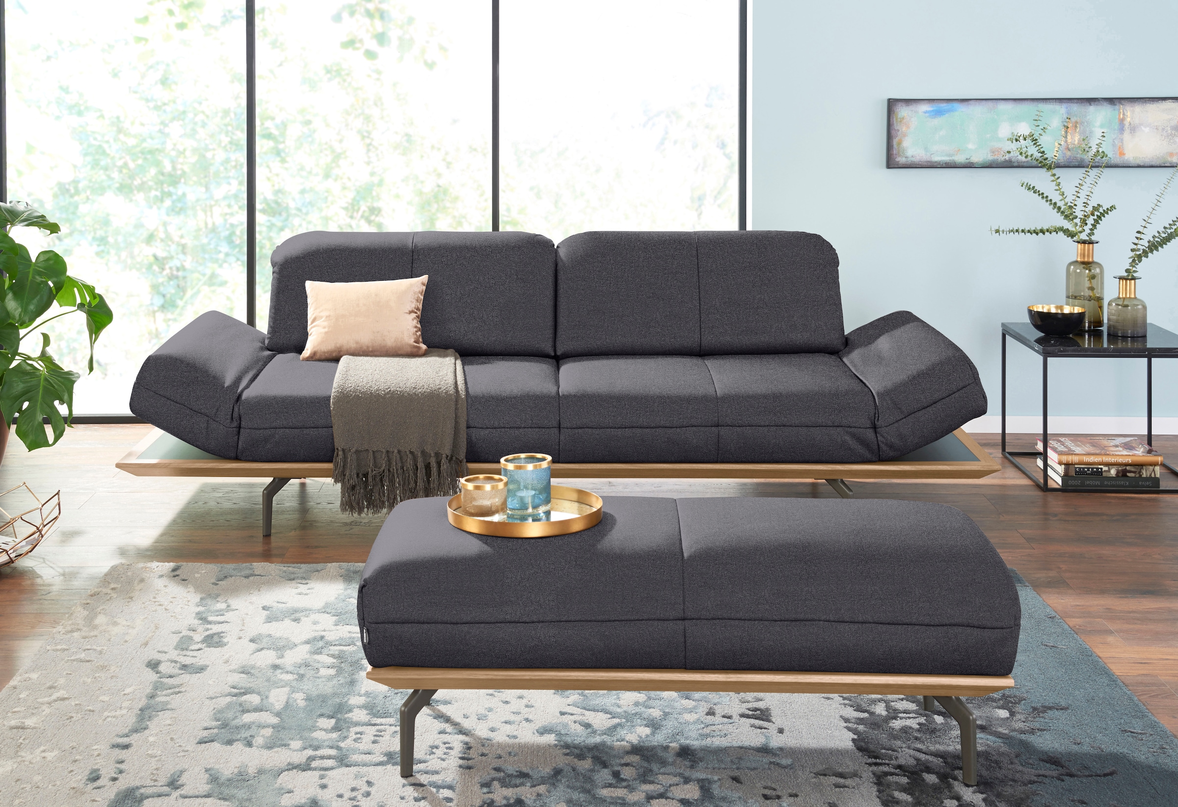 Creation BY ROLF BENZ 4 places »CR.420, Designsofa, Loungesofa« en 2 qualités, cadre en chêne naturel ou noyer, largeur 252 cm