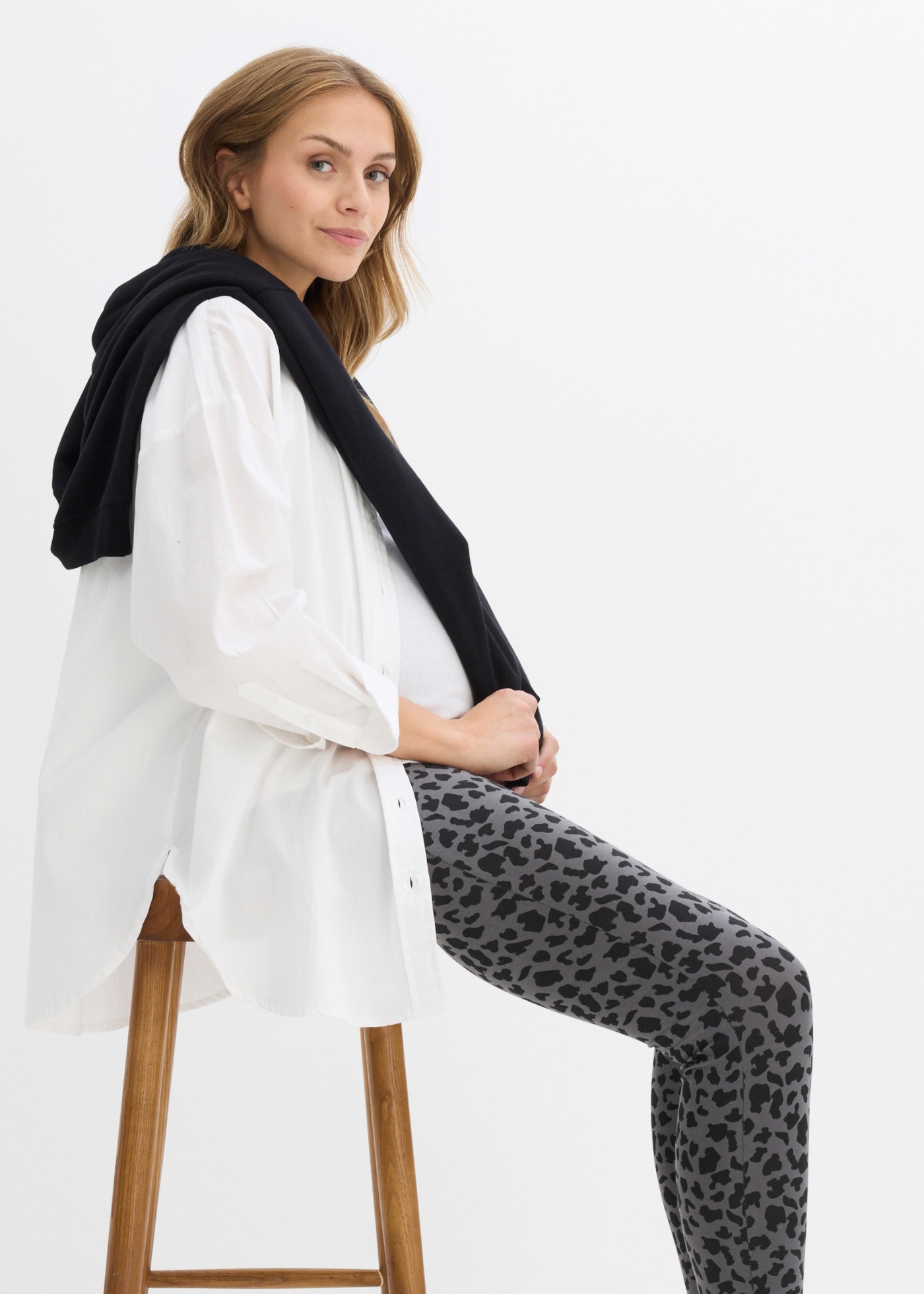 bonprix Umstandsleggings  im praktischen Doppelpack, aus Baumwolle und Elasthan, Skinny Fit