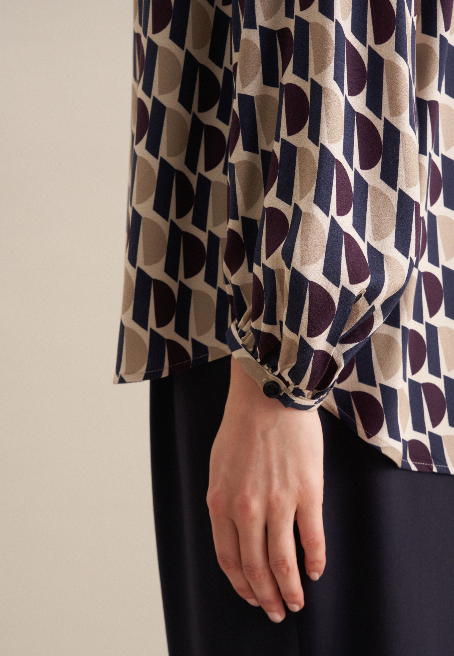 seidensticker Klassische Bluse »Schwarze Rose« Tunika Druck