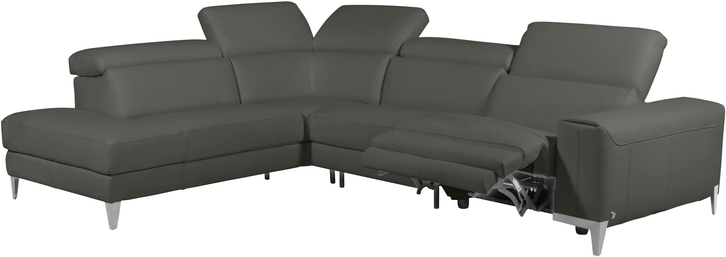CALIA ITALIA Ecksofa »Benja, Designsofa mit erstklassigen Komfortfunktionen zum Wohlfühlen« in Leder, mit elektrischer Relaxfunktion
