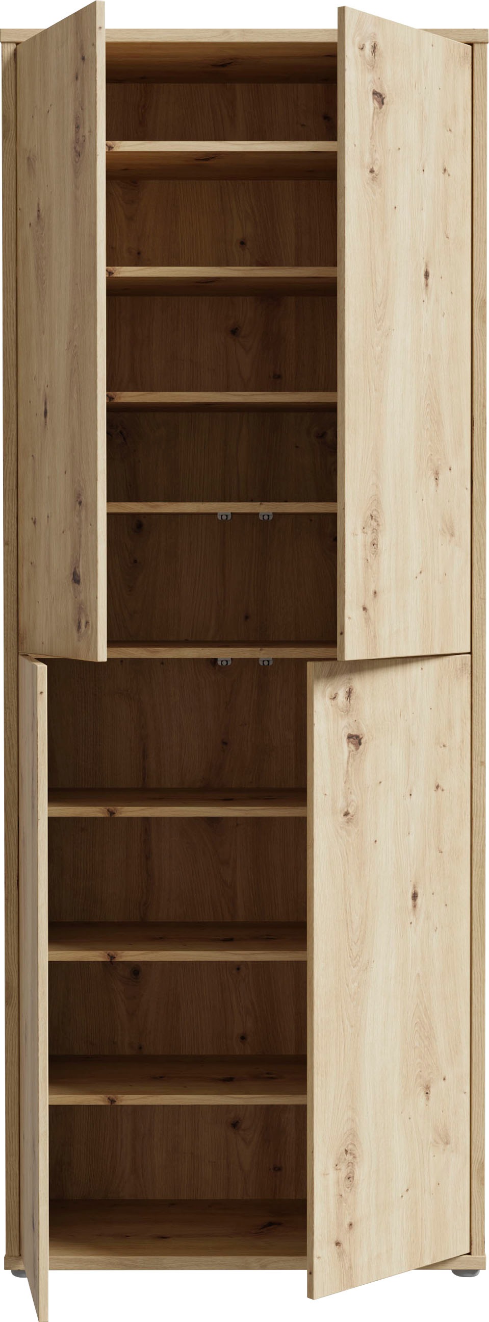 FORTE Schuhschrank »Alice Springs, Schuhschrank, Höhe 191,9 cm, 4 Türen, viel Platz« B/H/T 74,5/191,9/34,9 cm,  Stauraumschrank, Mehrzweckschrank, Breite 74,5 cm, mit 8 Böden