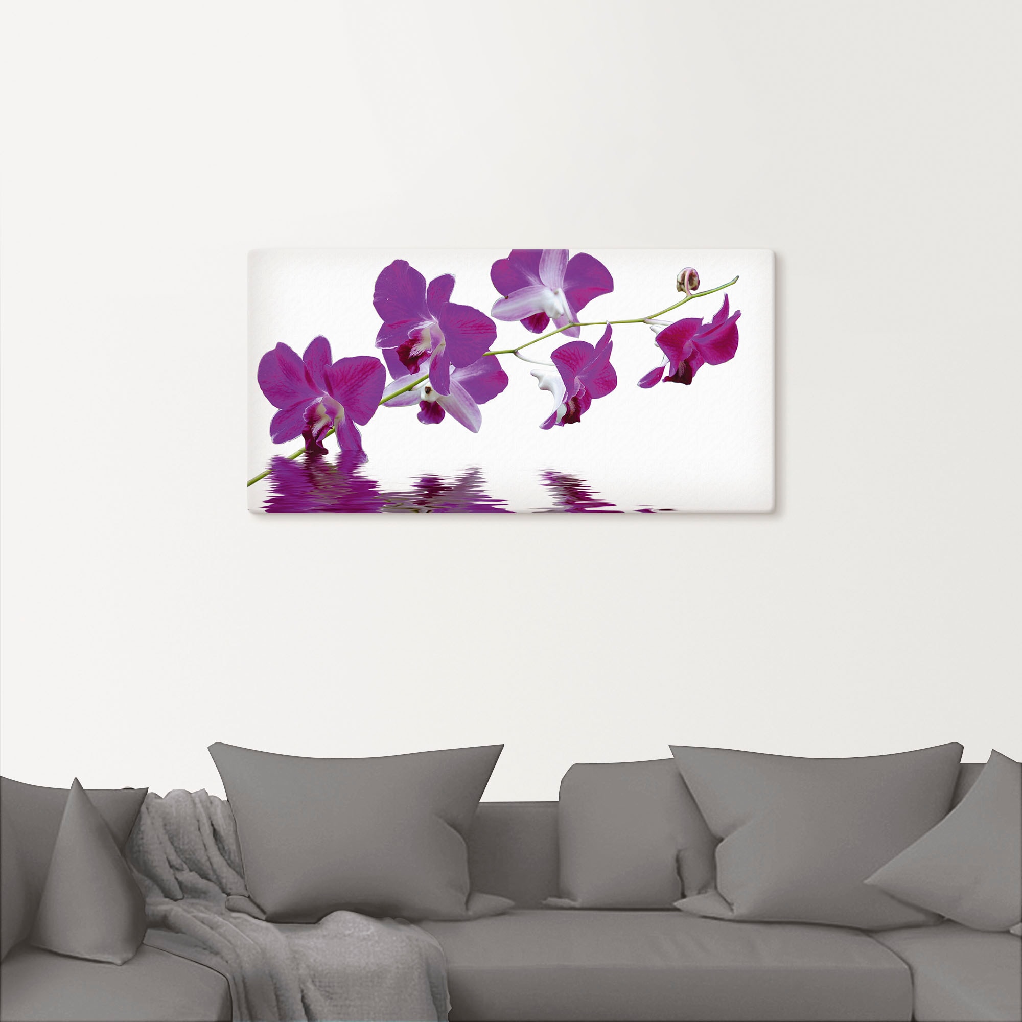 Artland Leinwandbild »Violette Orchideen« Blumen 1 Stk. tlg. auf Holzrahmen gespannt