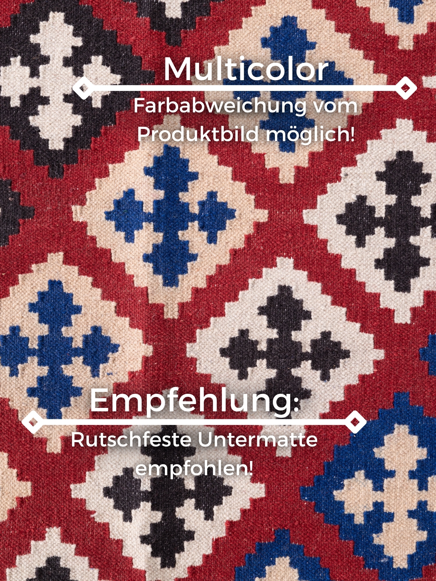 HANSE Home Tapis »Kelim Rami« Rectangulaire 3 mm Höhe Wolle, Baumwolle, Natur, Handgewebt, orientalisch, Boho, traditionell