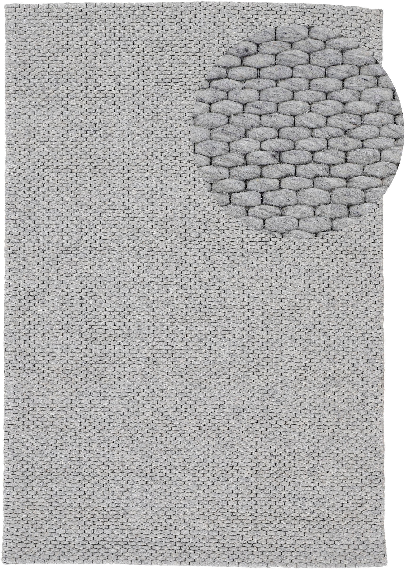 carpetfine Tapis en laine »Sina ,   auch als Läufer« Rectangulaire 14 mm Höhe Handweb Teppich, reine Wolle, meliert, handgewebt, weich & kuschelig