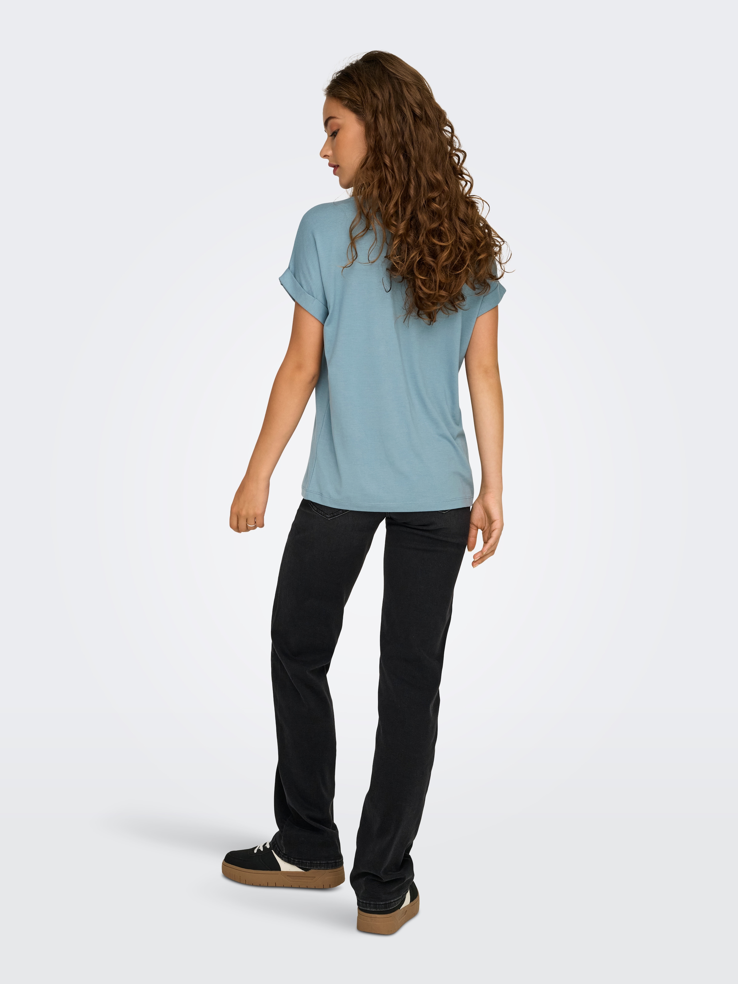 ONLY T-Shirt »ONLMOSTER – Kurzarmshirt mit Aufschlag und klassischem Look« Viskosemischung, regular fit