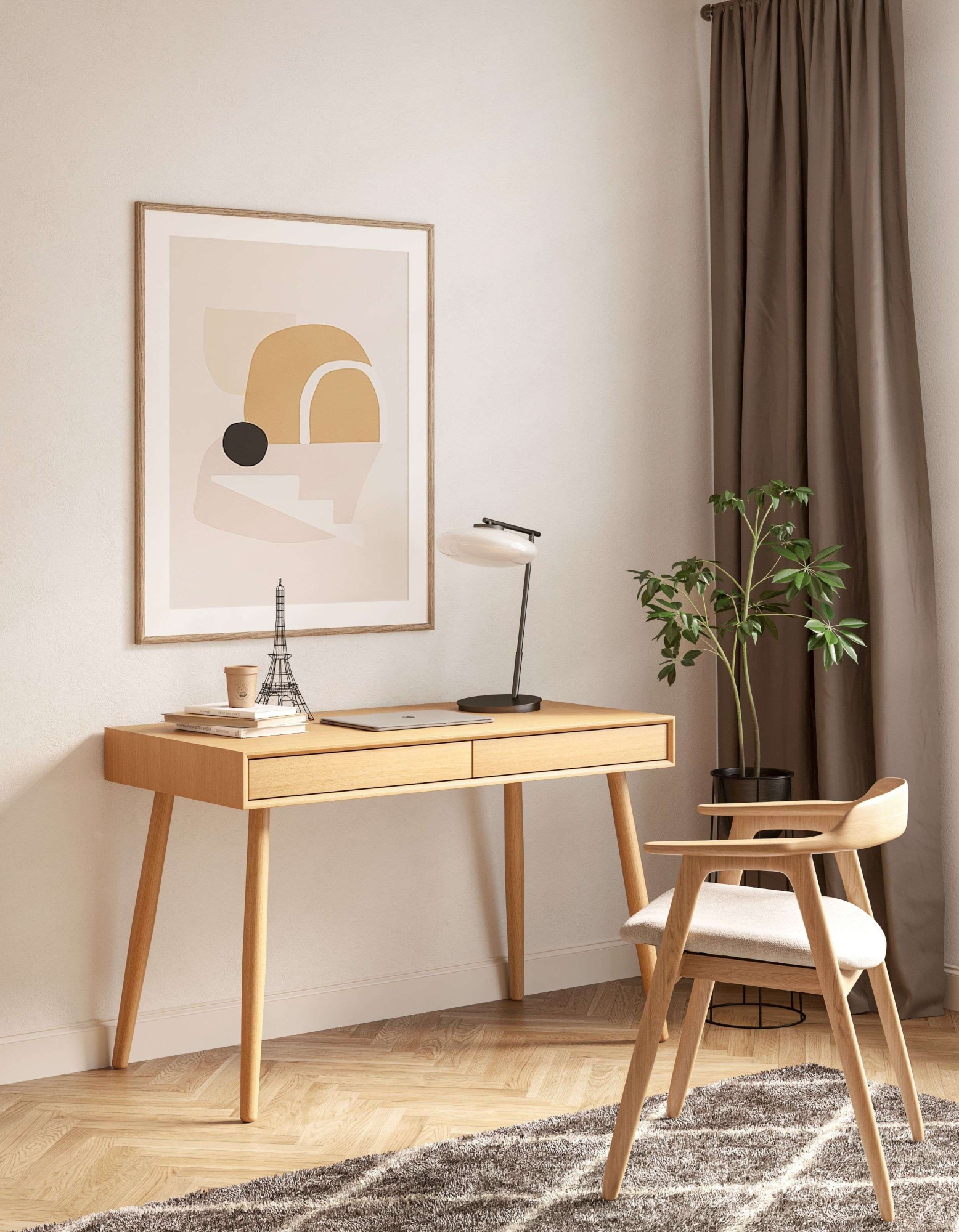 Woodman Schreibtisch »Carson« 120/60/78,  Breite 120 cm, Schubladen mit Push-to Open, FSC®