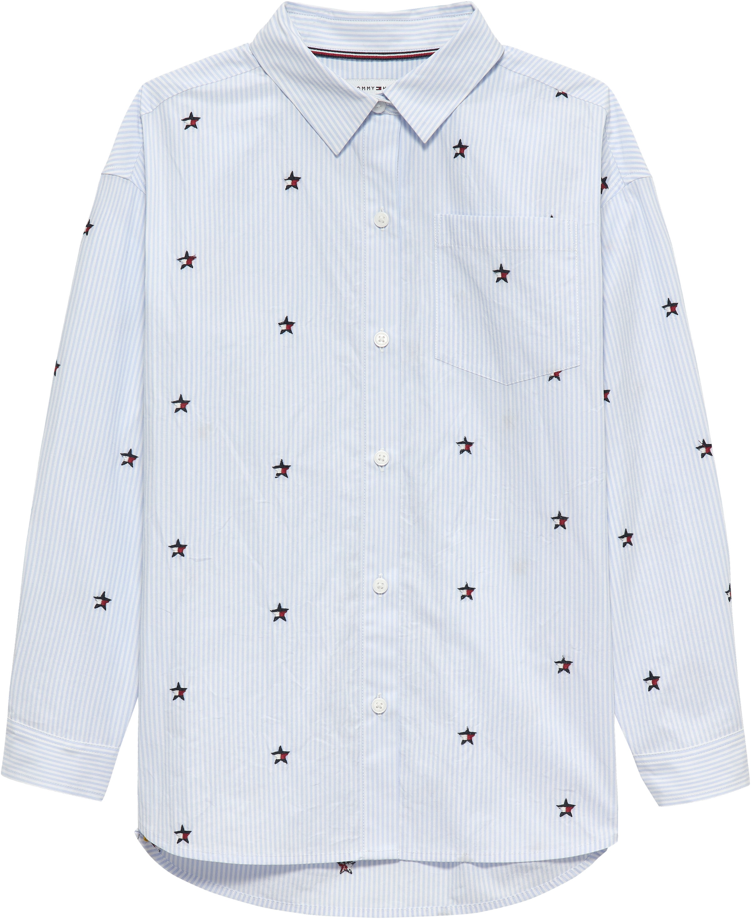Tommy Hilfiger Blouse chemise »STRIPED STAR SHIRT LONG SLEEVE« Enfants jusqu'à 16 ans, avec broderies