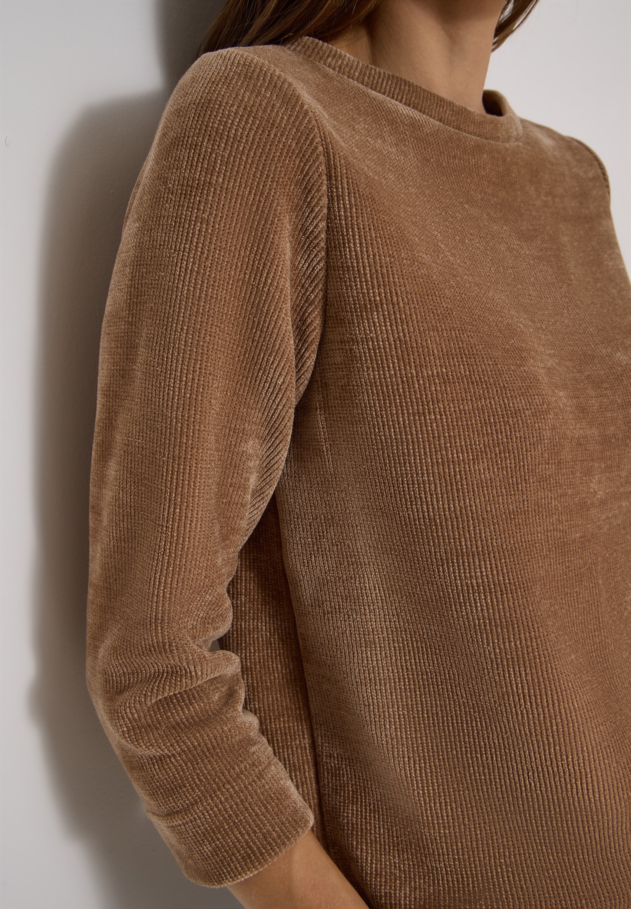 Cecil 3/4-Arm-Shirt aus Cord mit Boat Neck