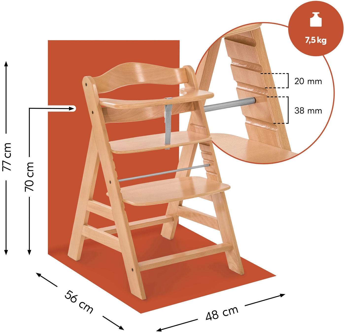 Hauck Chaise haute »Hochstuhl Alpha+ Pro, mit Newborn-Aufsatz« () dieses Produkt besteht aus FSC®-zertifiziertem Material
