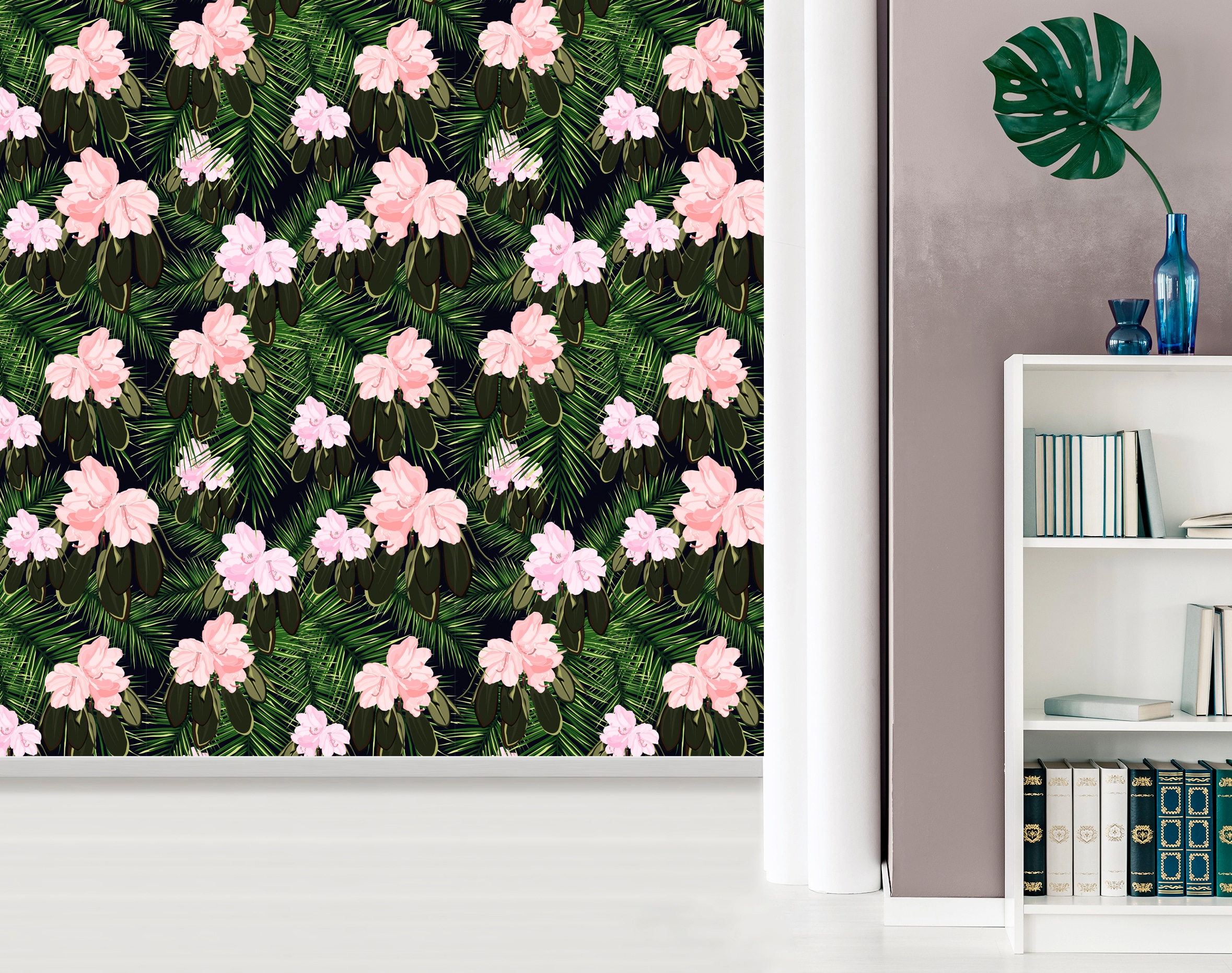 queence Vinyltapete »Brook« Motiv | floral | geblümt | gemustert glatt 90x250cm, selbstklebend, kinderleichte Anbringung, , Sticker