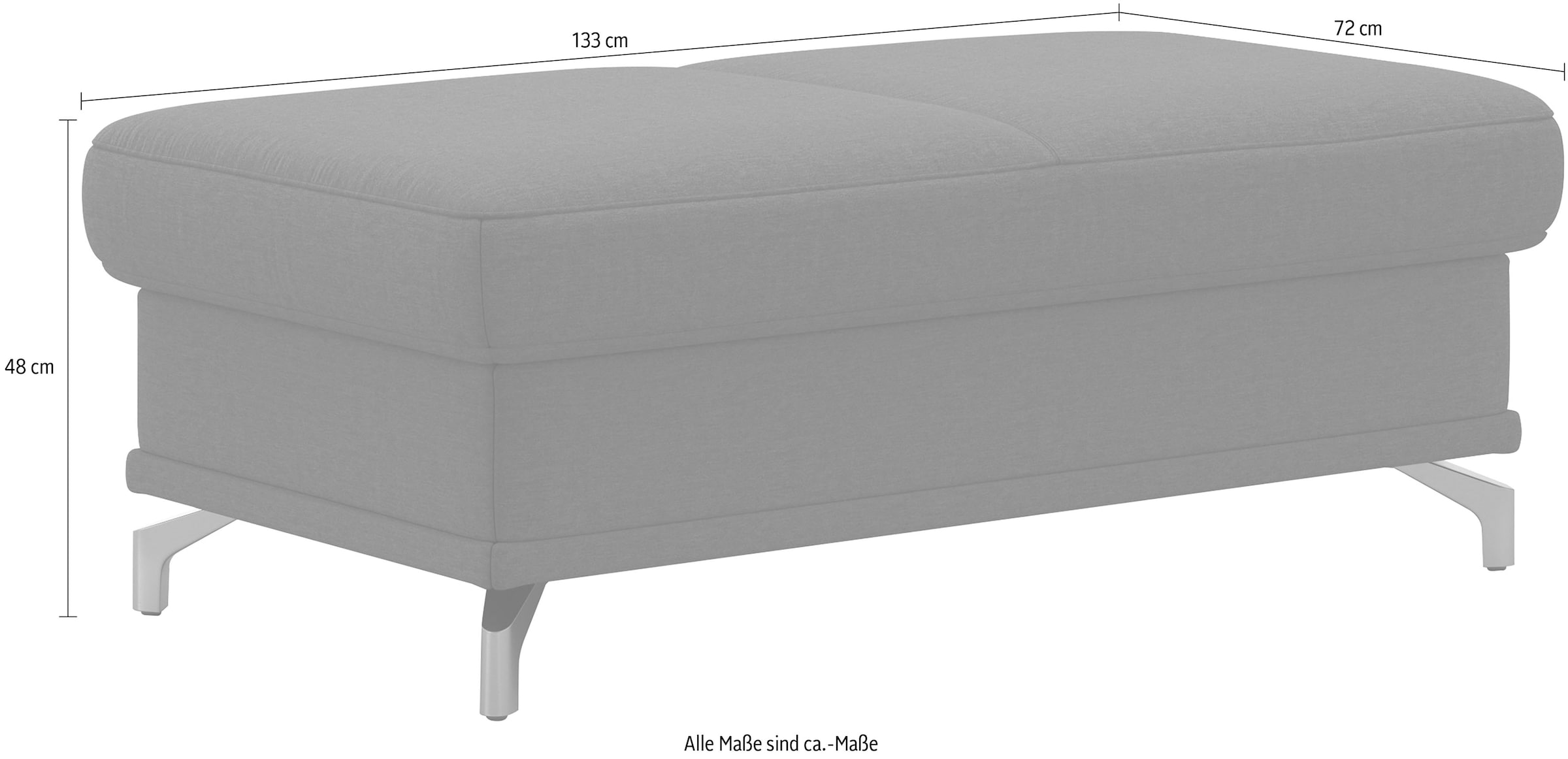 sit&more Hocker »Cabrio, B: 133 cm« individuell zu kombinieren, Federkern