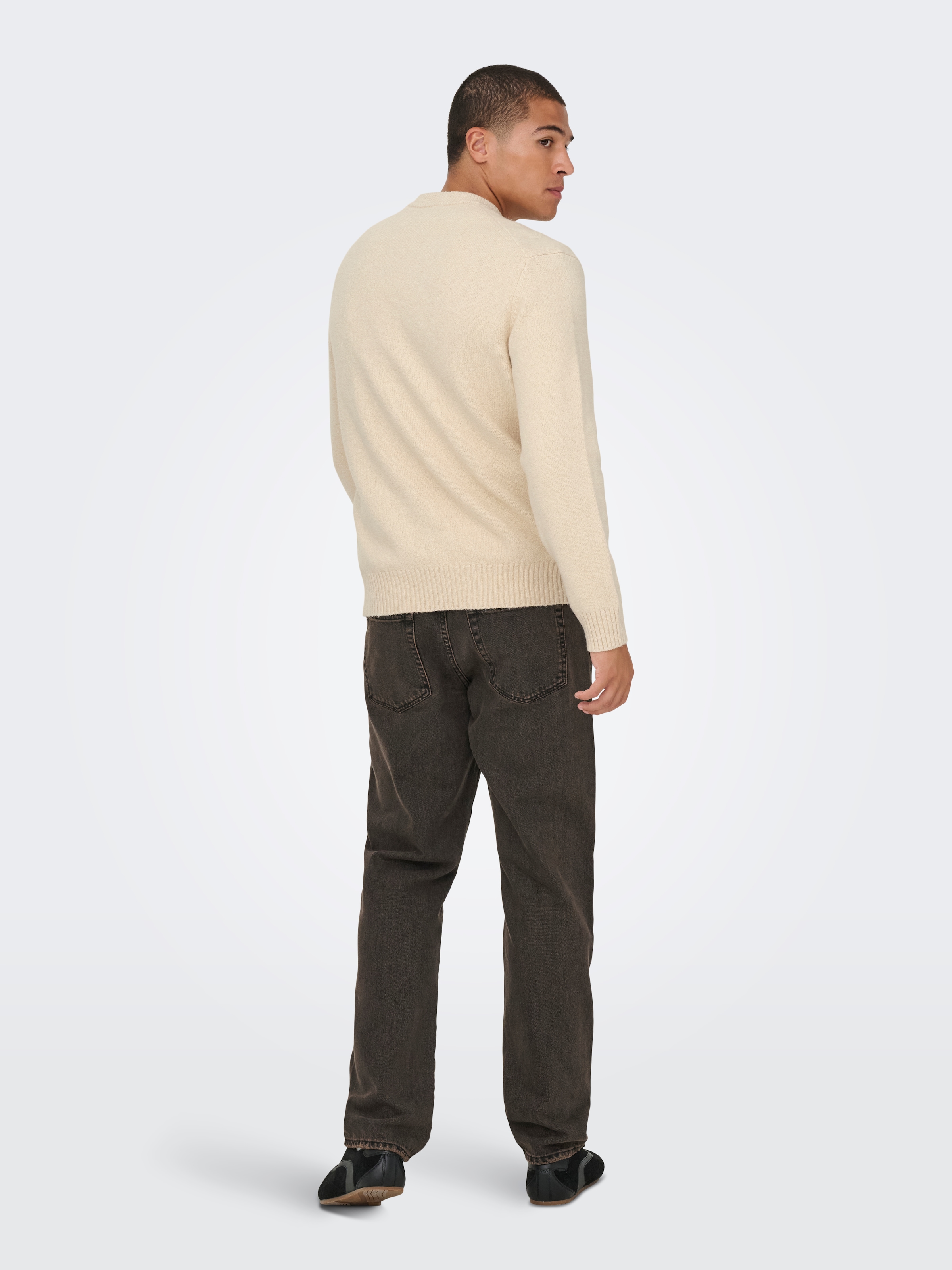 ONLY & SONS Pull à col rond »ONSJAMES RLX CREW KNIT« mélange coton, coupe décontractée
