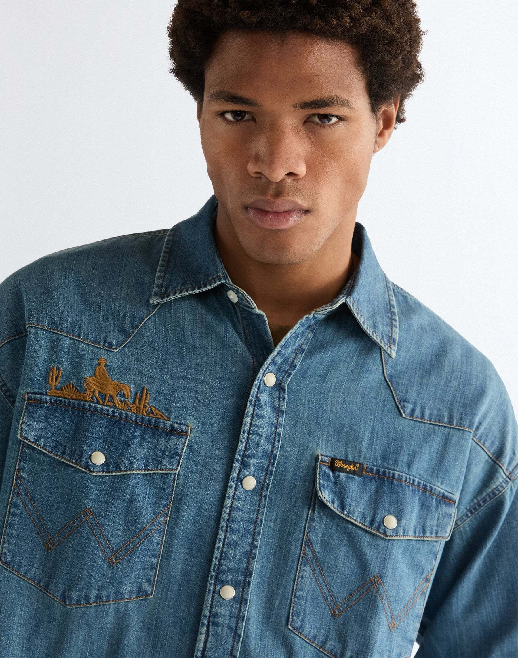 Wrangler Chemise en jean »WRANGLER Jeanshemd Western«